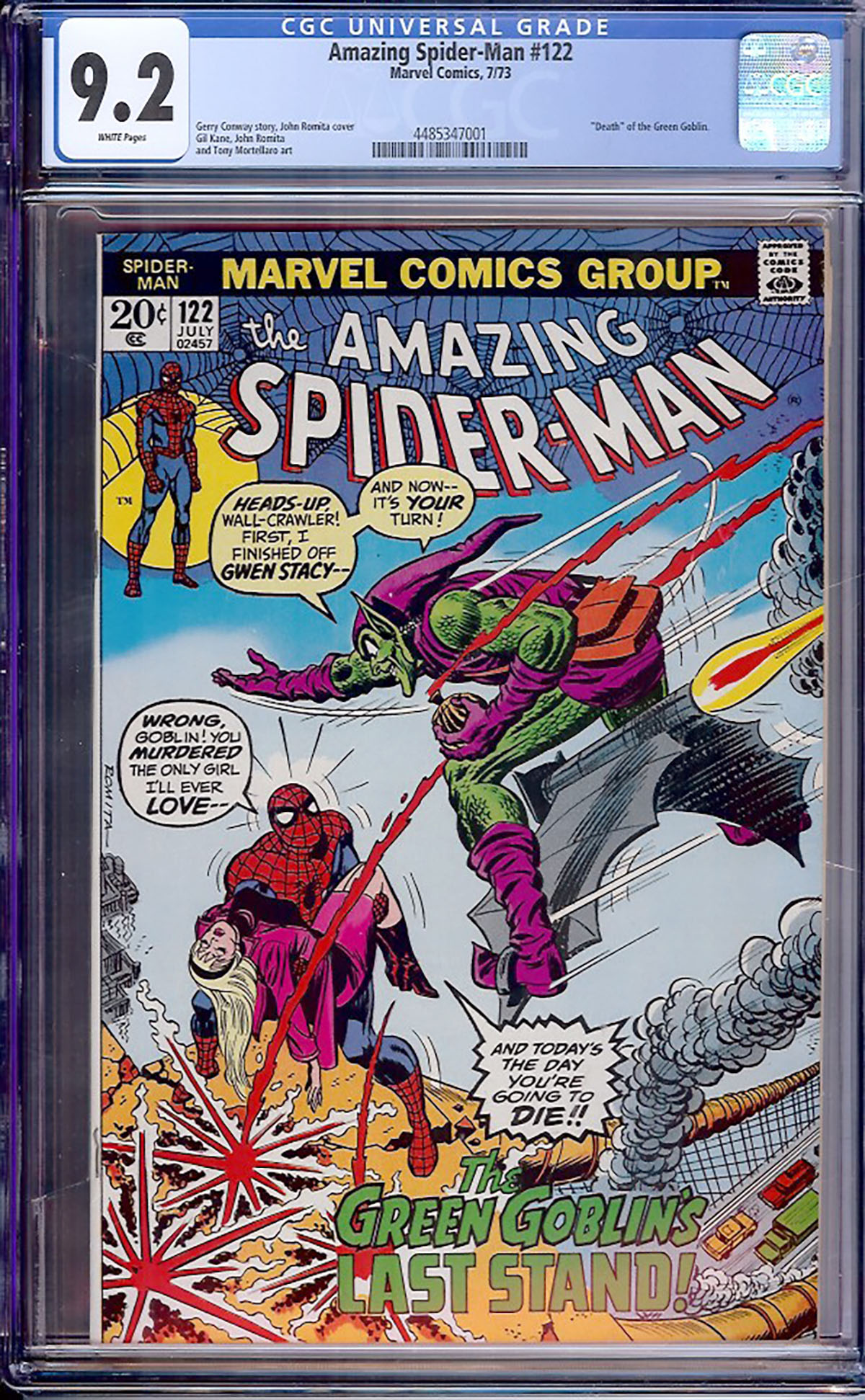 Amazing Spider-Man #122 CGC 9.2 w