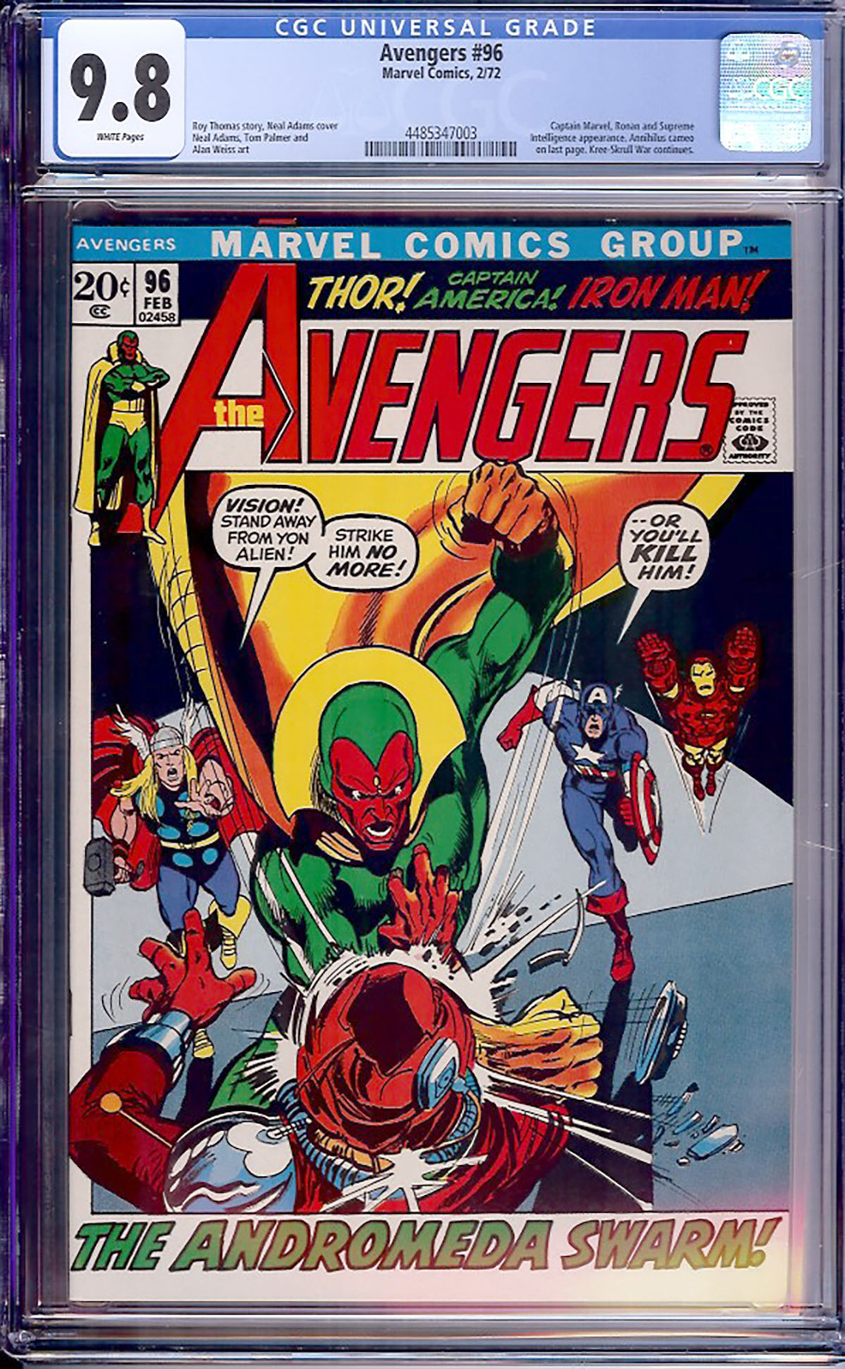 Avengers #96 CGC 9.8 w