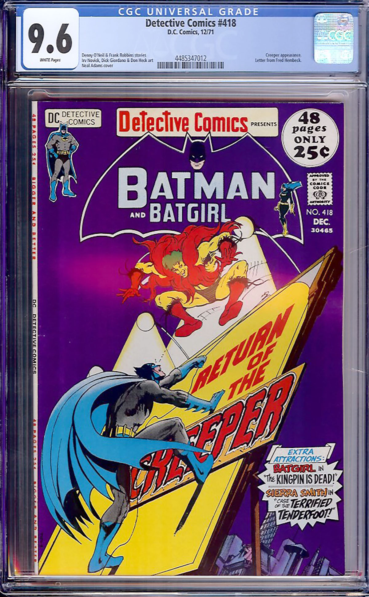 Detective Comics #418 CGC 9.6 w