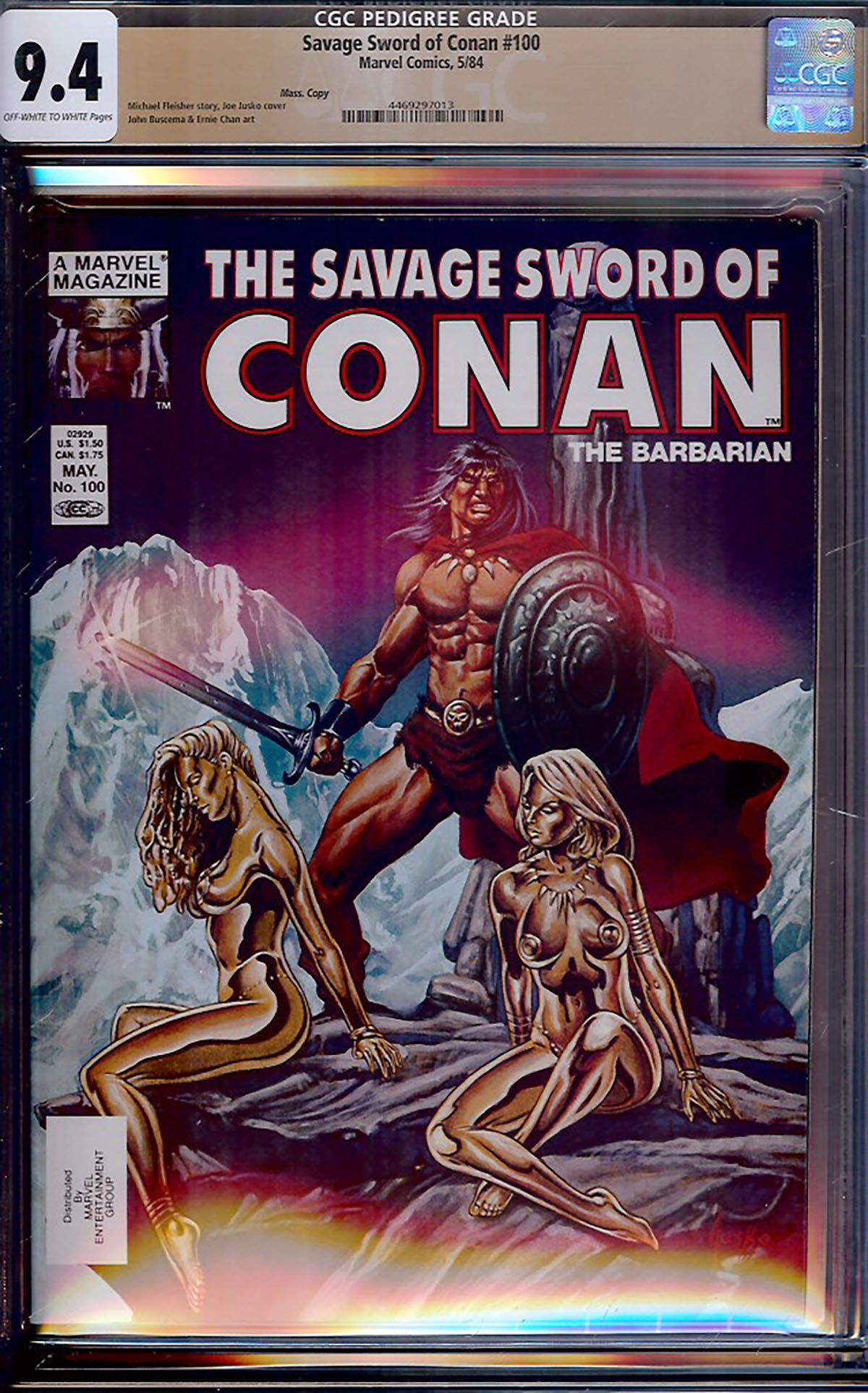 Savage Sword of Conan #100 CGC 9.4 ow/w Mass. Copy