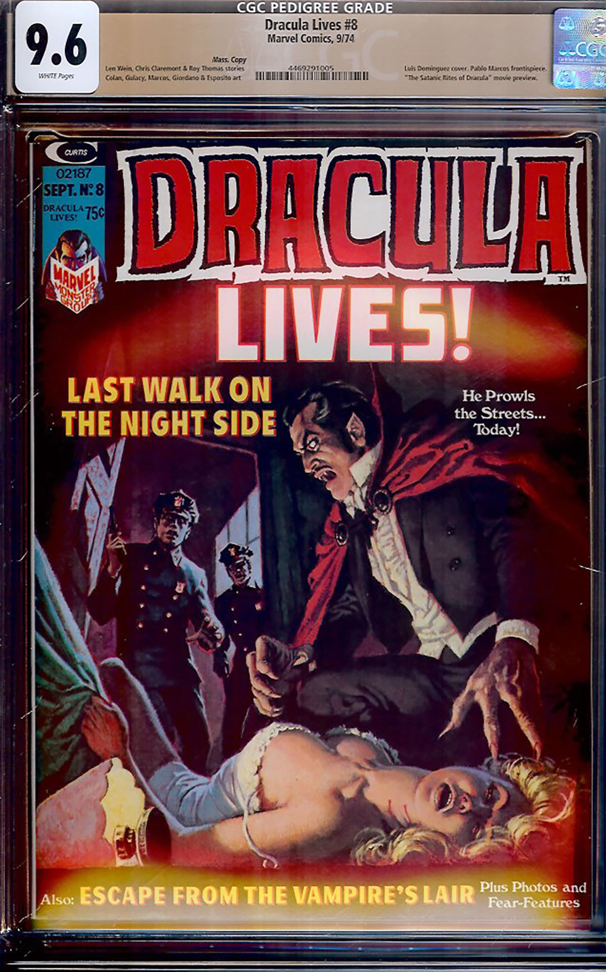 Dracula Lives #8 CGC 9.6 w Mass. Copy