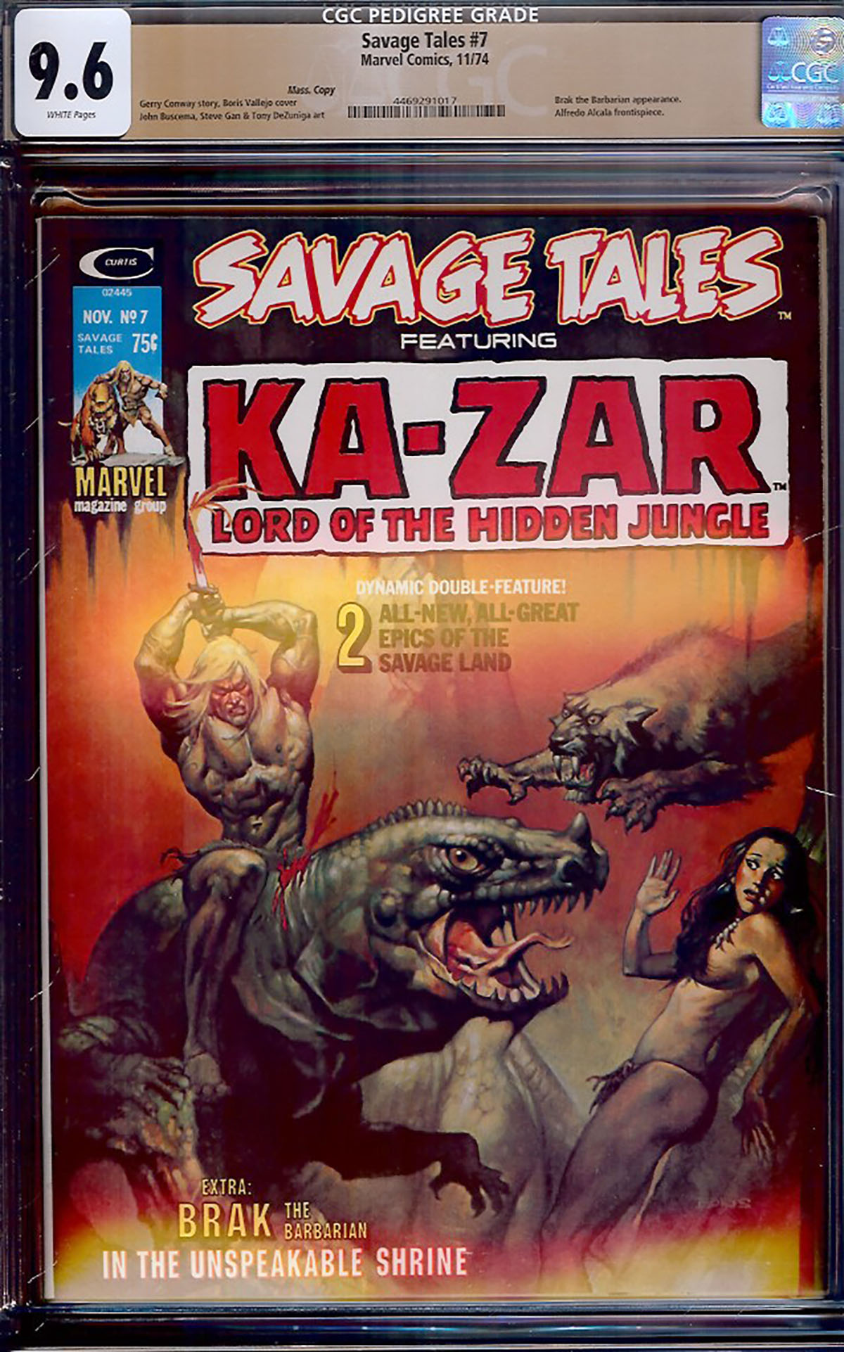 Savage Tales #7 CGC 9.6 w Mass. Copy