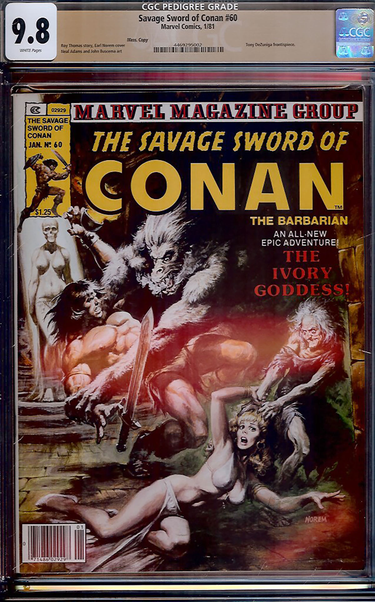 Savage Sword of Conan #60 CGC 9.8 w Mass. Copy