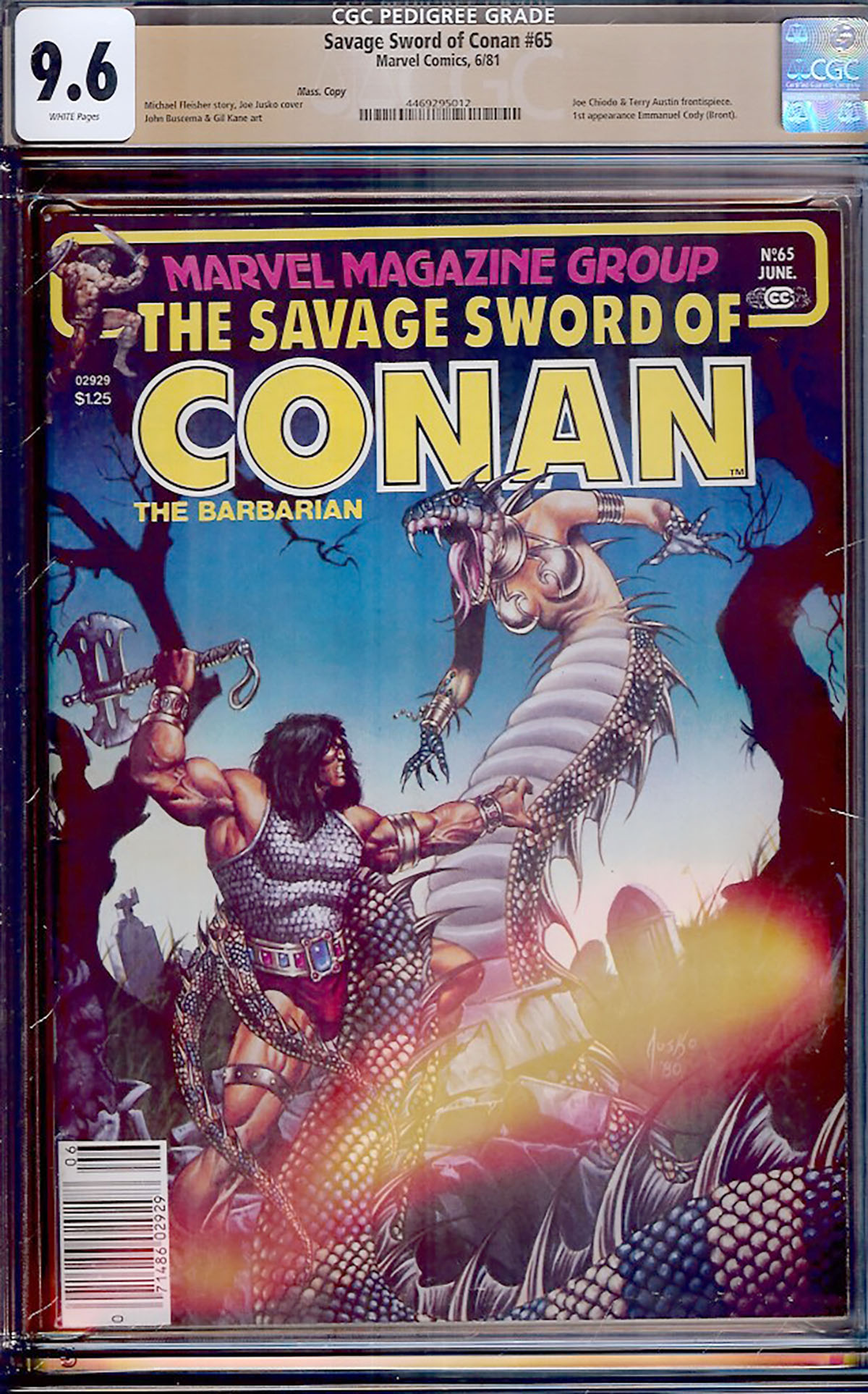 Savage Sword of Conan #65 CGC 9.6 w Mass. Copy