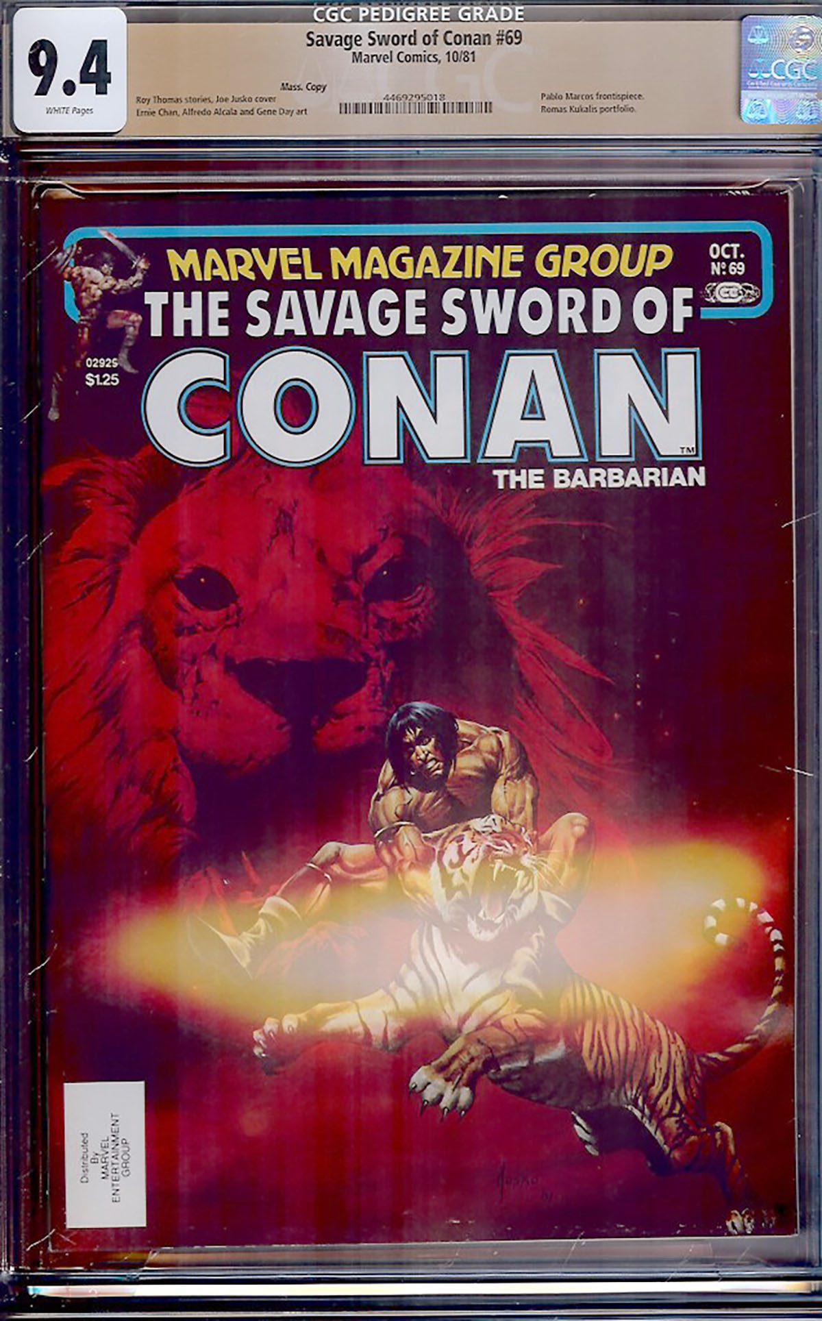 Savage Sword of Conan #69 CGC 9.4 w Mass. Copy