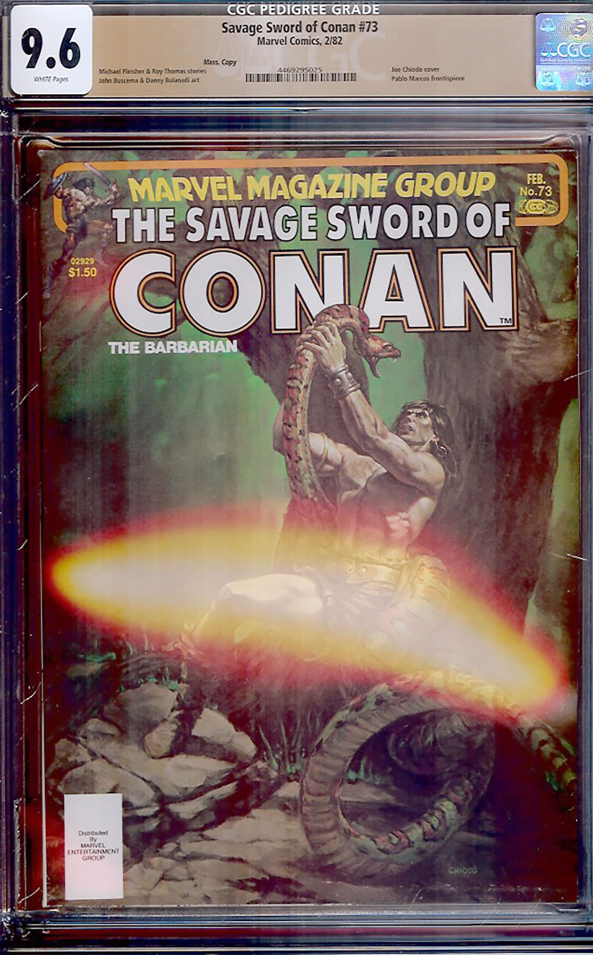 Savage Sword of Conan #73 CGC 9.6 w Mass. Copy