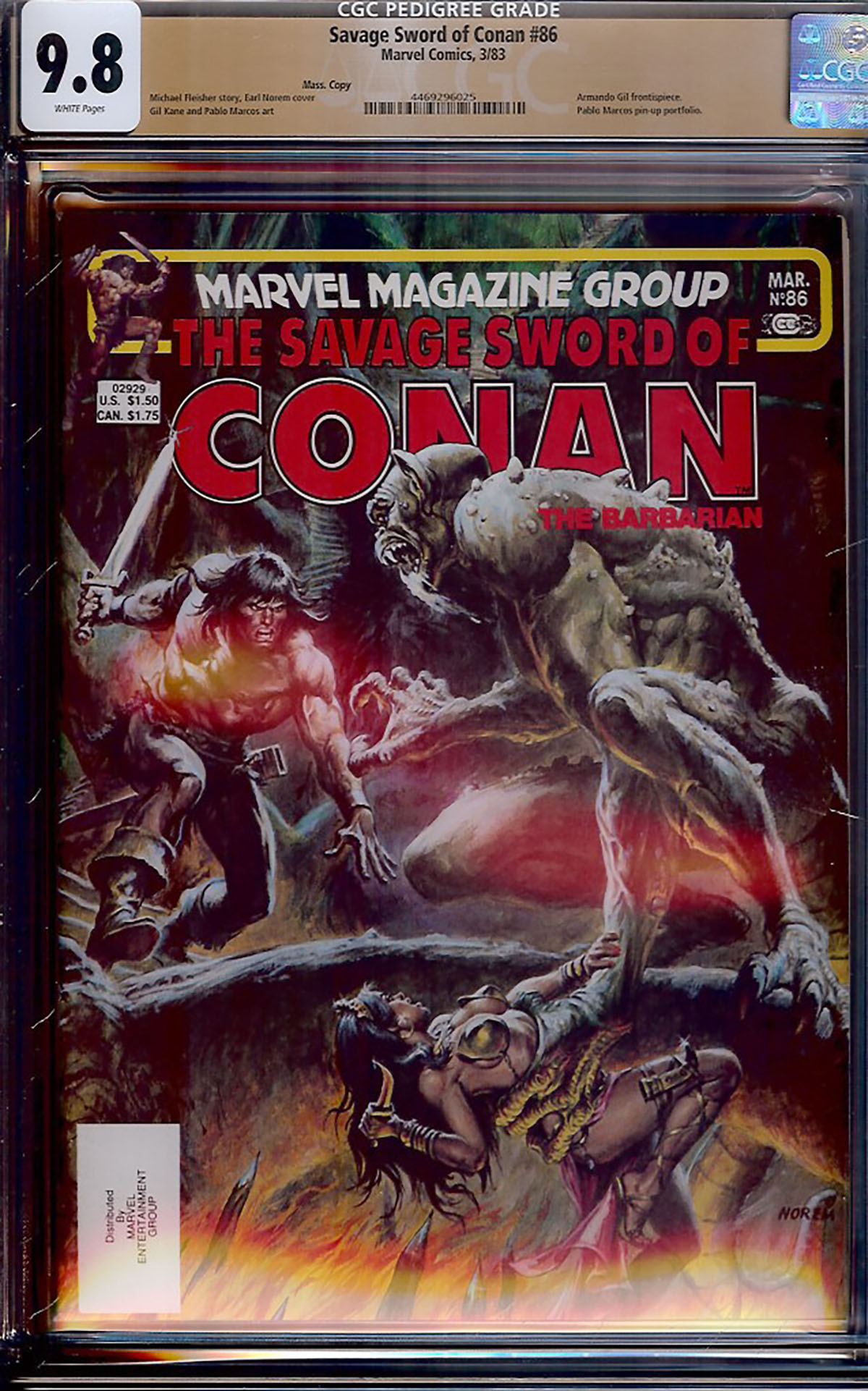 Savage Sword of Conan #86 CGC 9.8 w Mass. Copy