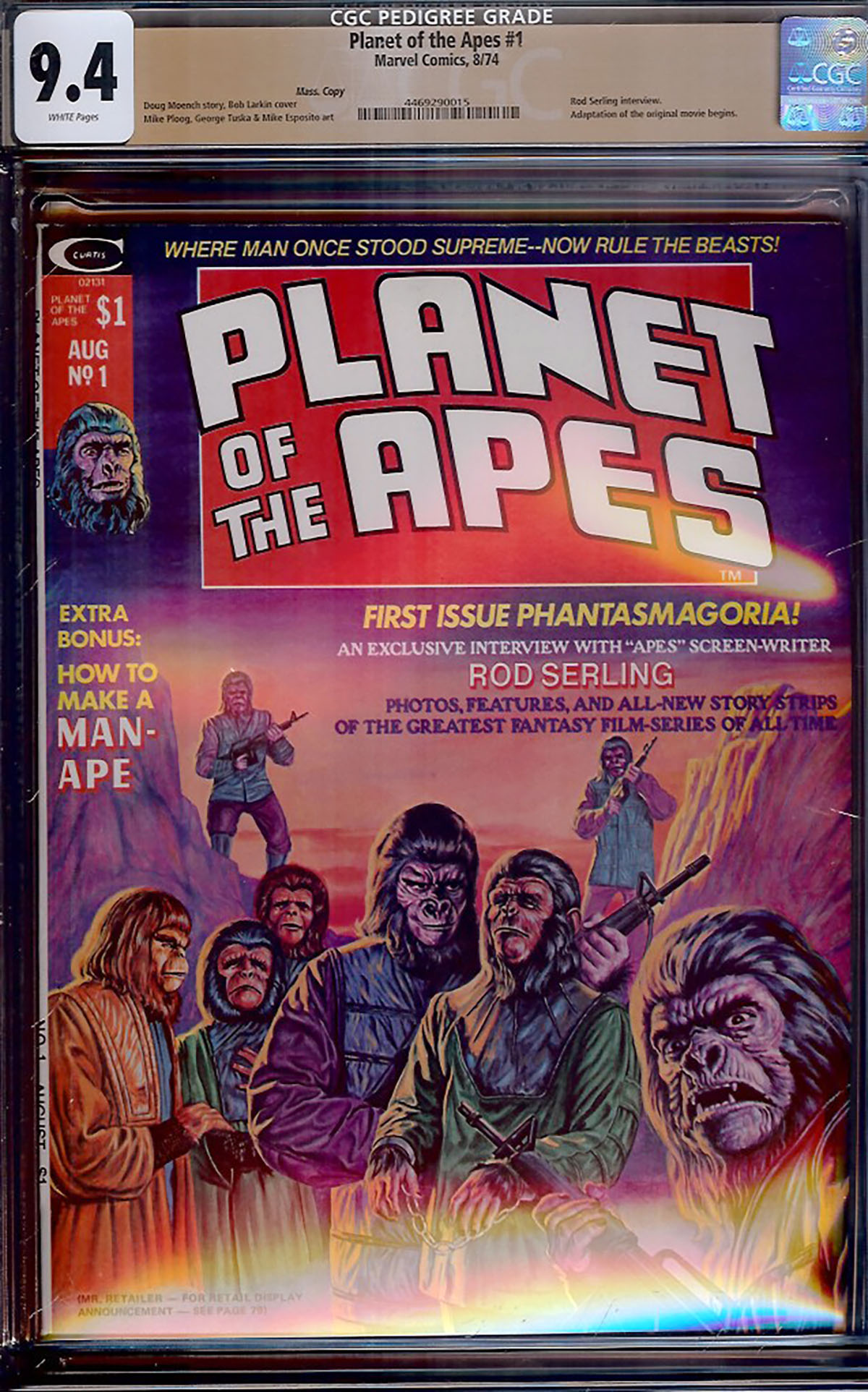 Planet of the Apes #1 CGC 9.4 w Mass. Copy