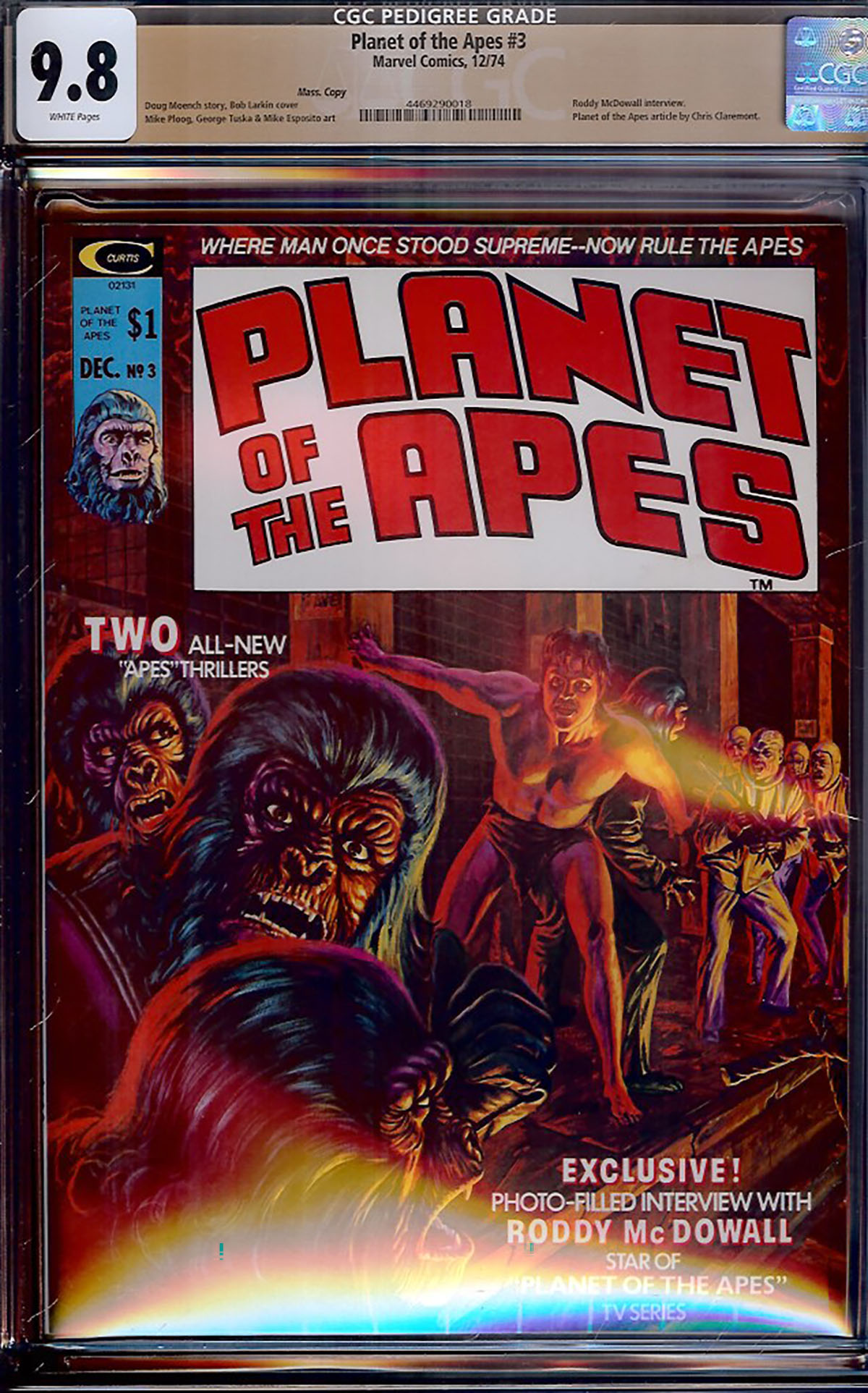 Planet of the Apes #3 CGC 9.8 w Mass. Copy