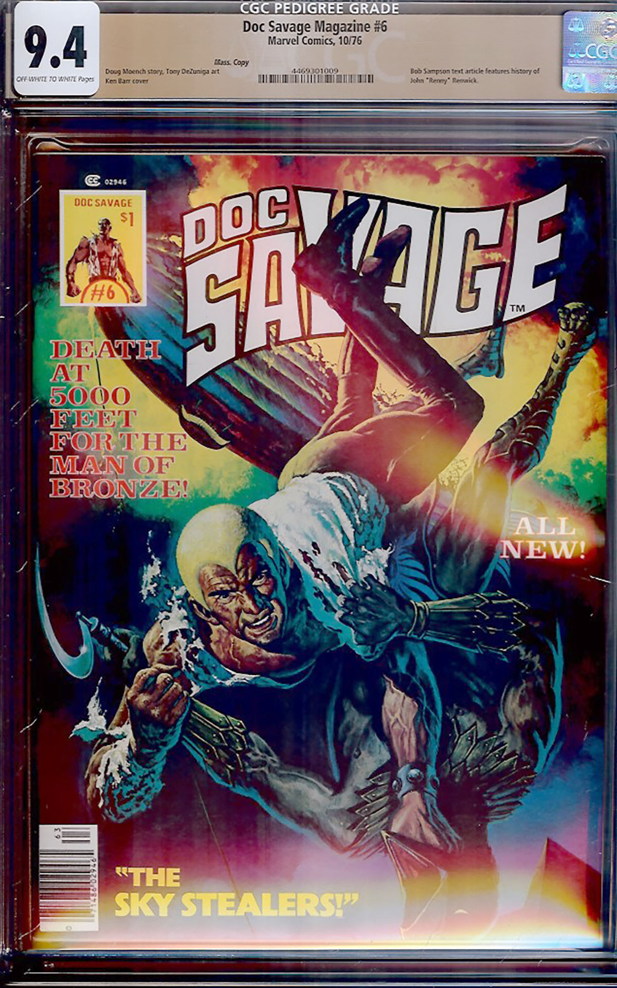 Doc Savage Magazine #6 CGC 9.4 ow/w Mass. Copy