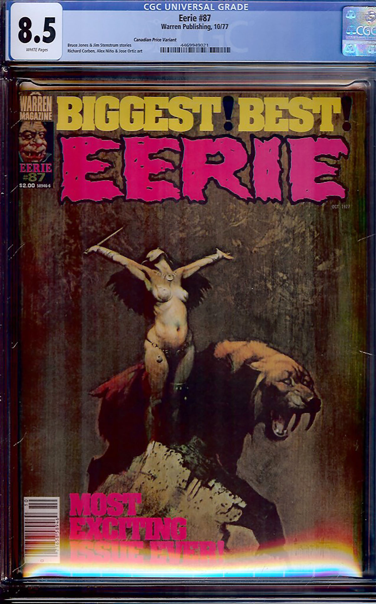 Eerie #87 CGC 8.5 w Canadian Price Variant