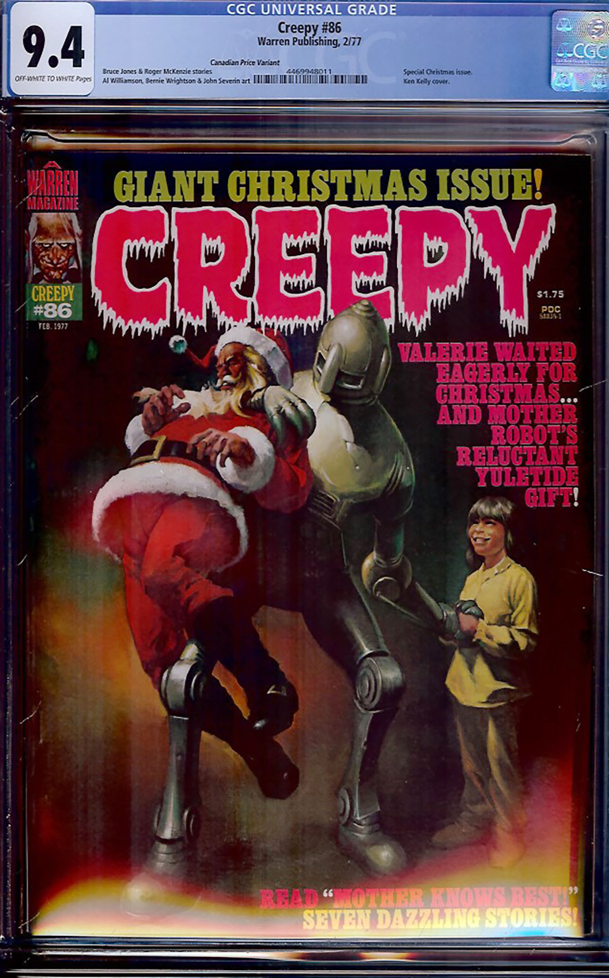 Creepy #86 CGC 9.4 ow/w Canadian Price Variant