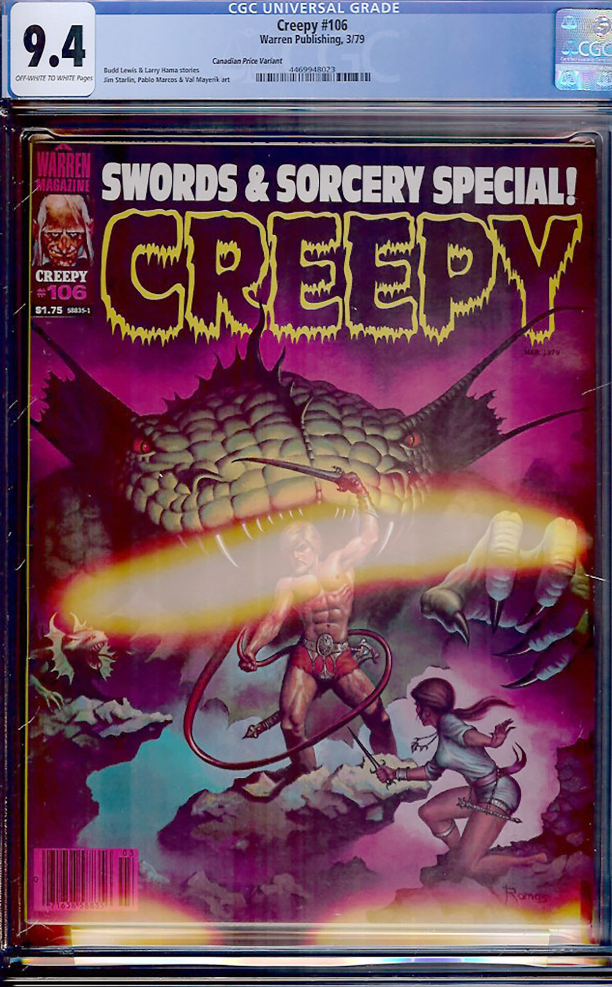 Creepy #106 CGC 9.4 w Canadian Price Variant