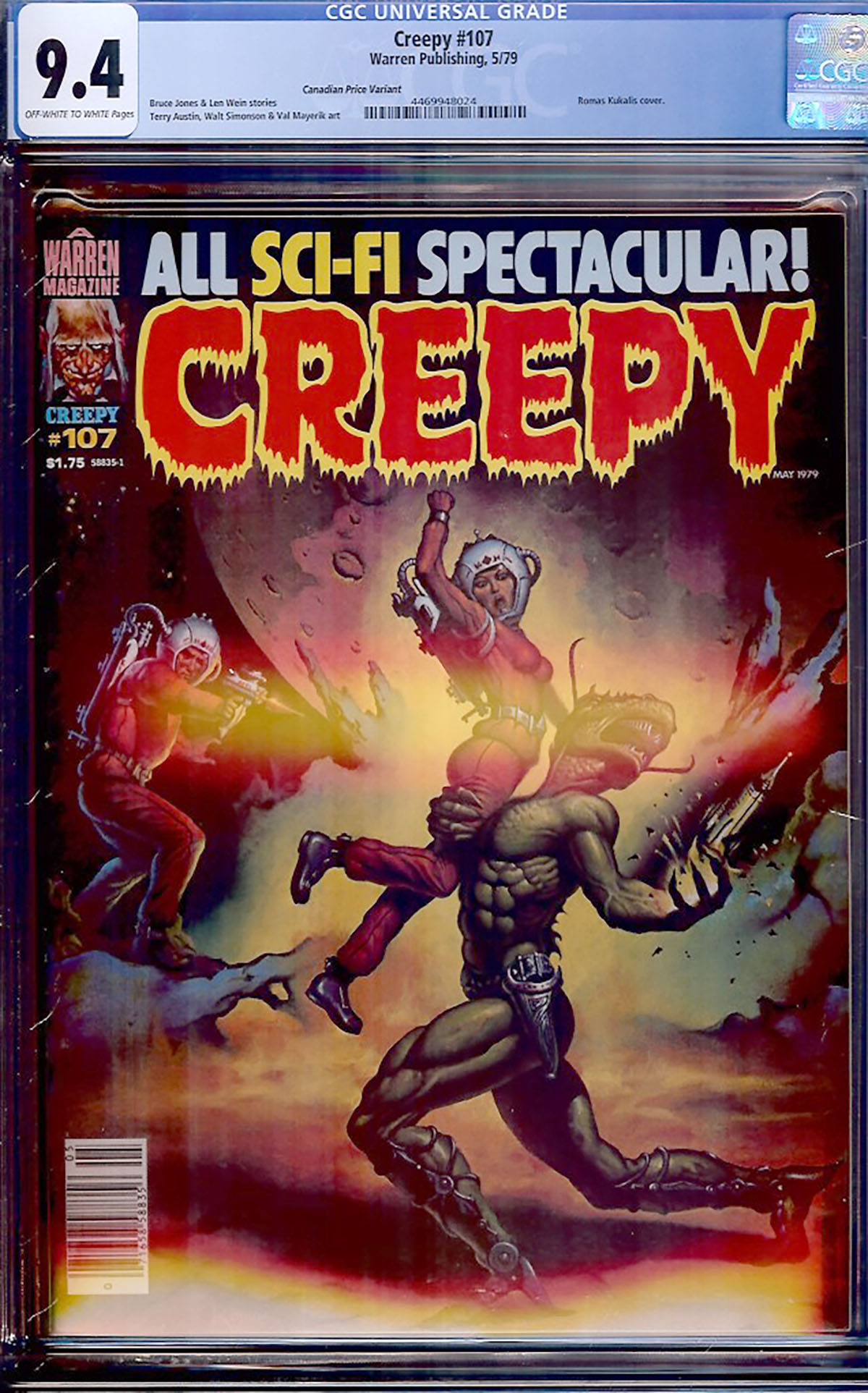 Creepy #107 CGC 9.4 ow/w Canadian Price Variant