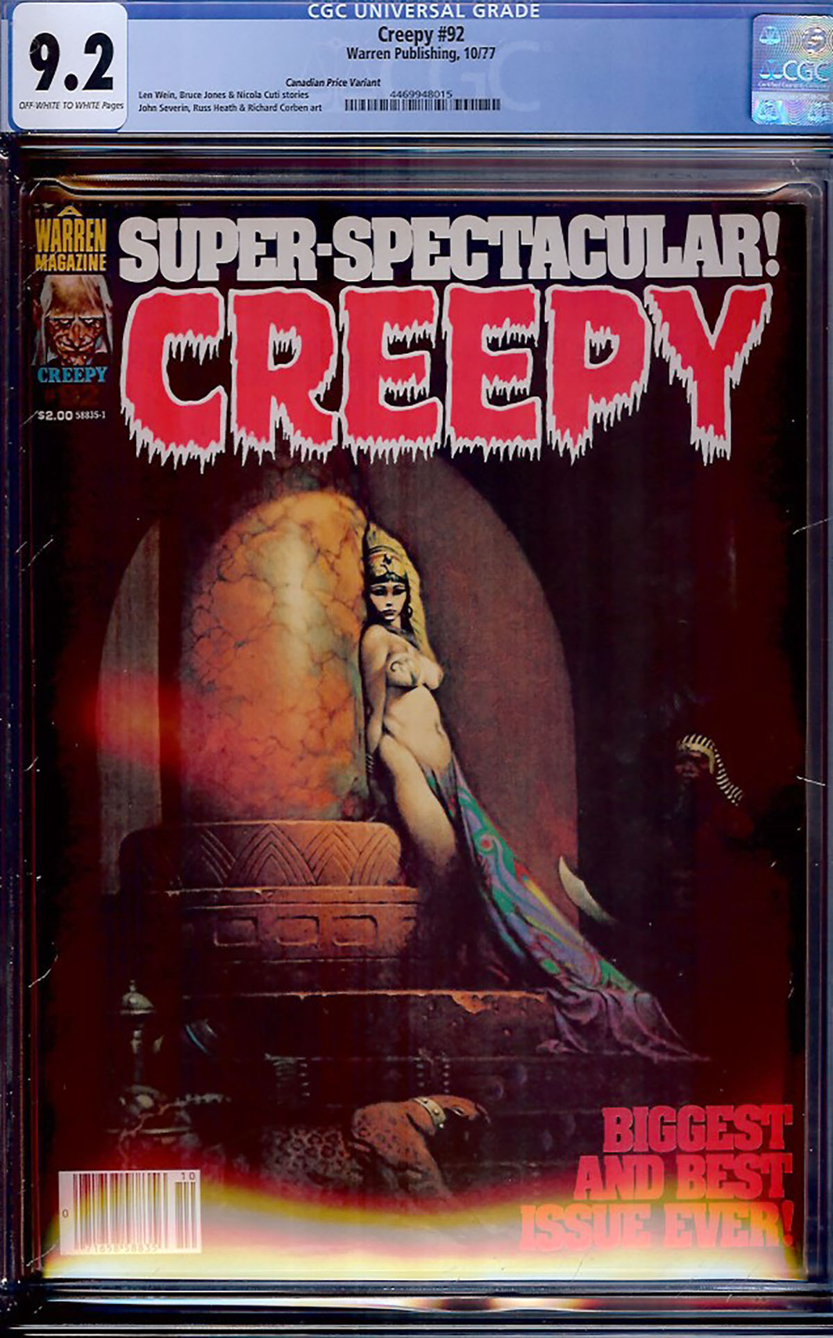 Creepy #92 CGC 9.2 ow/w Canadian Price Variant