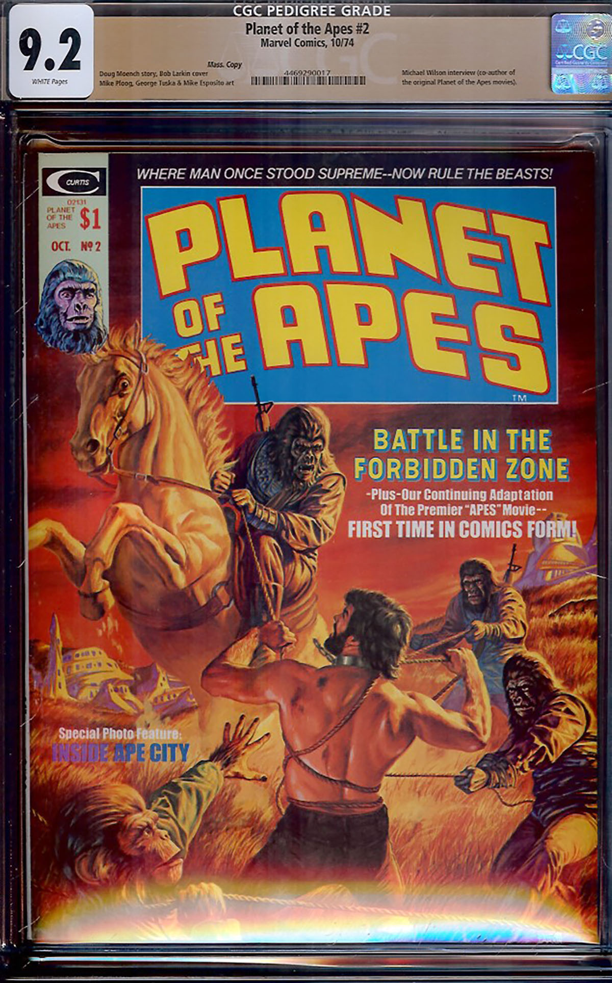 Planet of the Apes #2 CGC 9.2 w Mass. Copy