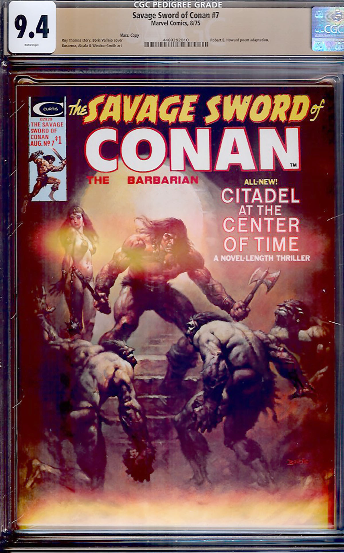 Savage Sword of Conan #7 CGC 9.4 w Mass. Copy