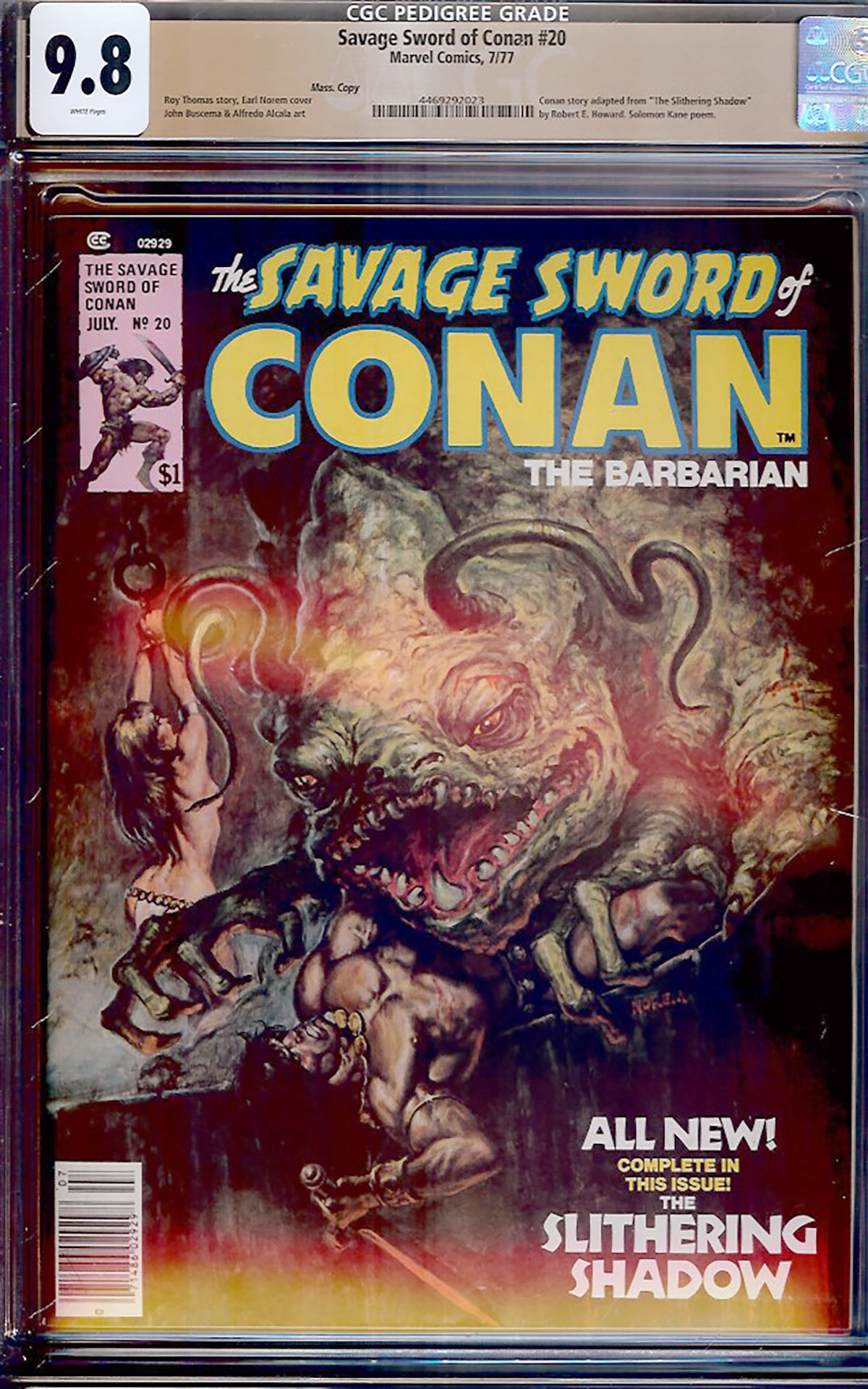 Savage Sword of Conan #20 CGC 9.8 w Mass. Copy