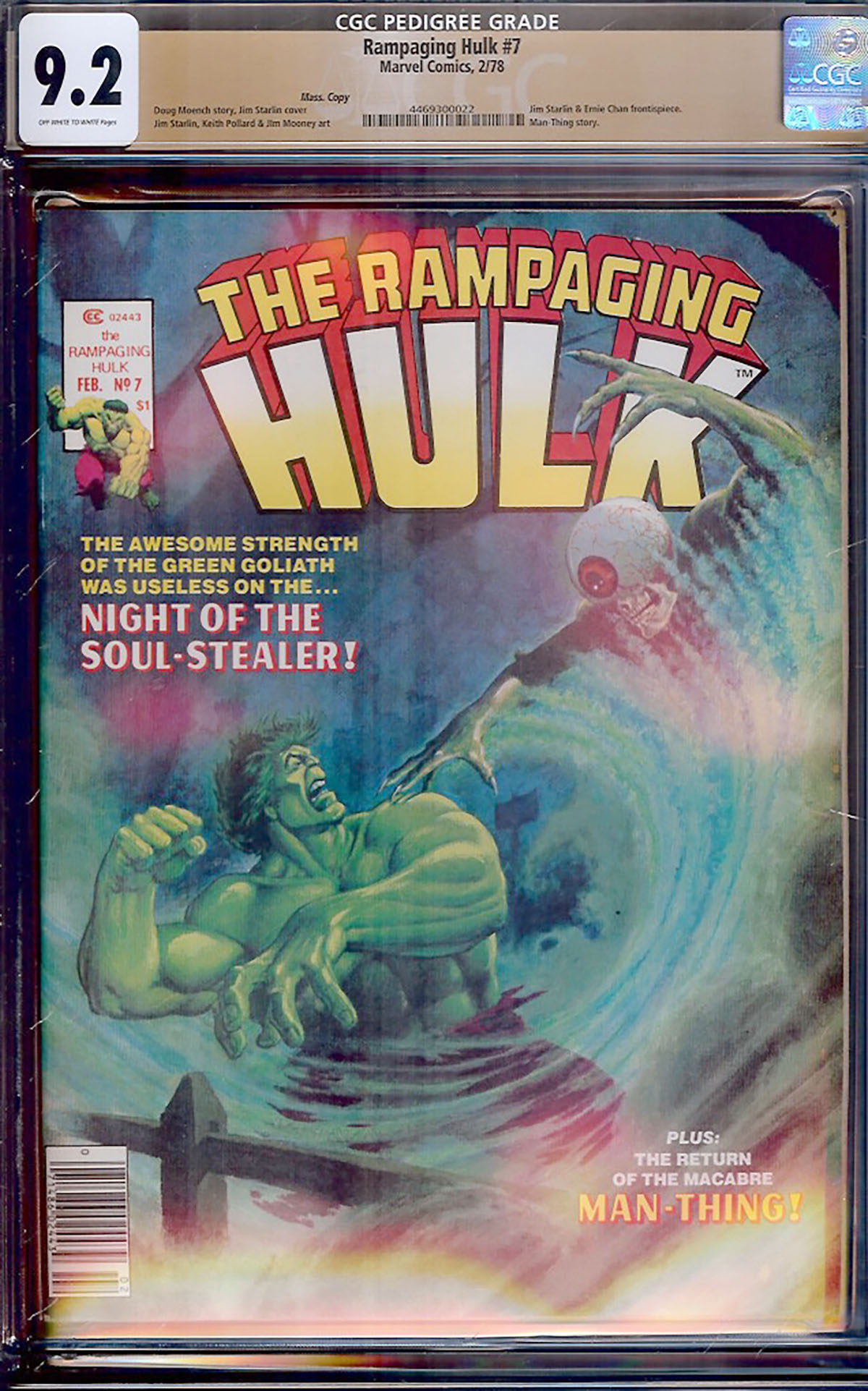 Rampaging Hulk #7 CGC 9.2 ow/w Mass. Copy