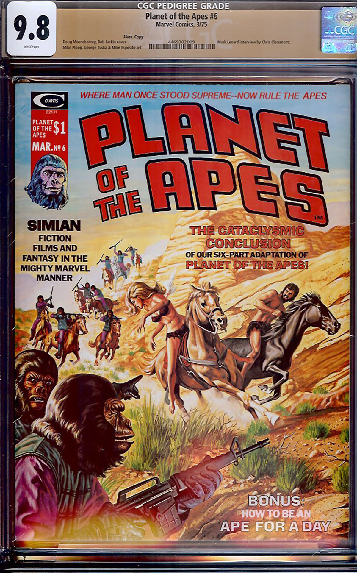 Planet of the Apes #6 CGC 9.8 w Mass. Copy