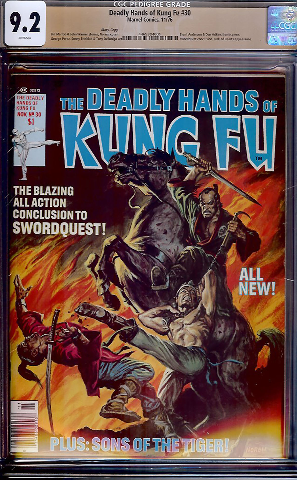 Deadly Hands of Kung Fu #30 CGC 9.2 w Mass. Copy