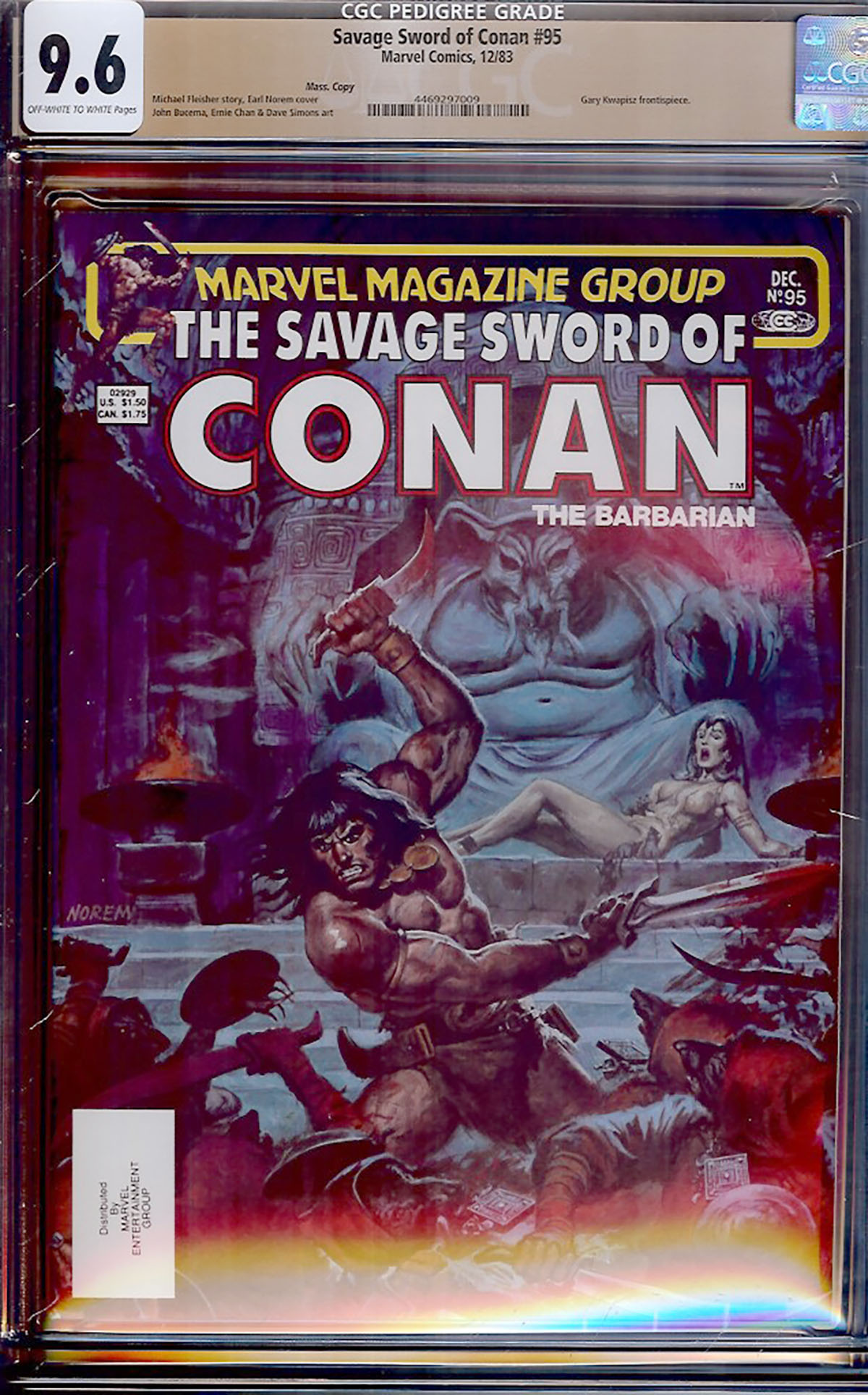 Savage Sword of Conan #95 CGC 9.6 ow/w Mass. Copy