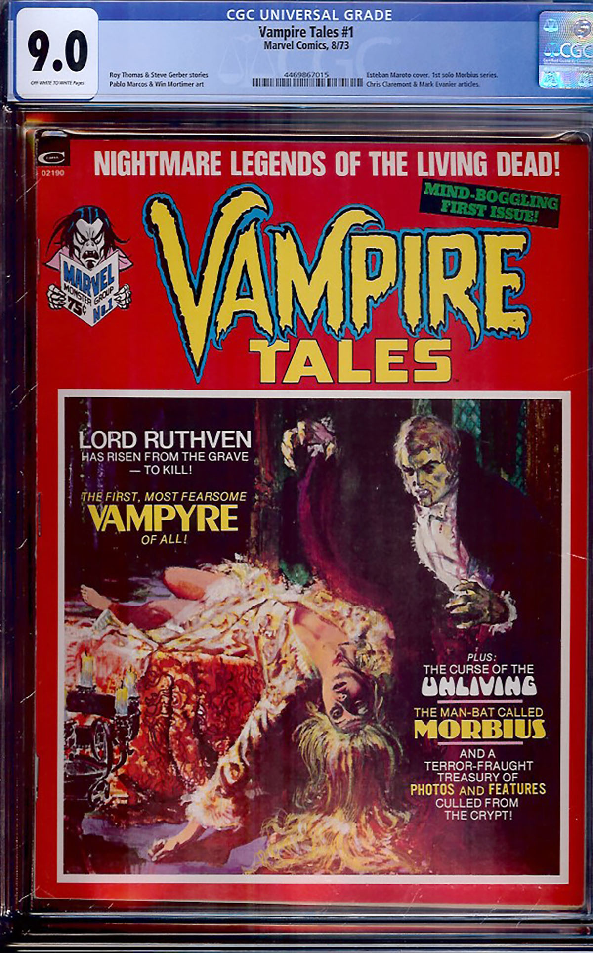 Vampire Tales #1 CGC 9.0 ow/w