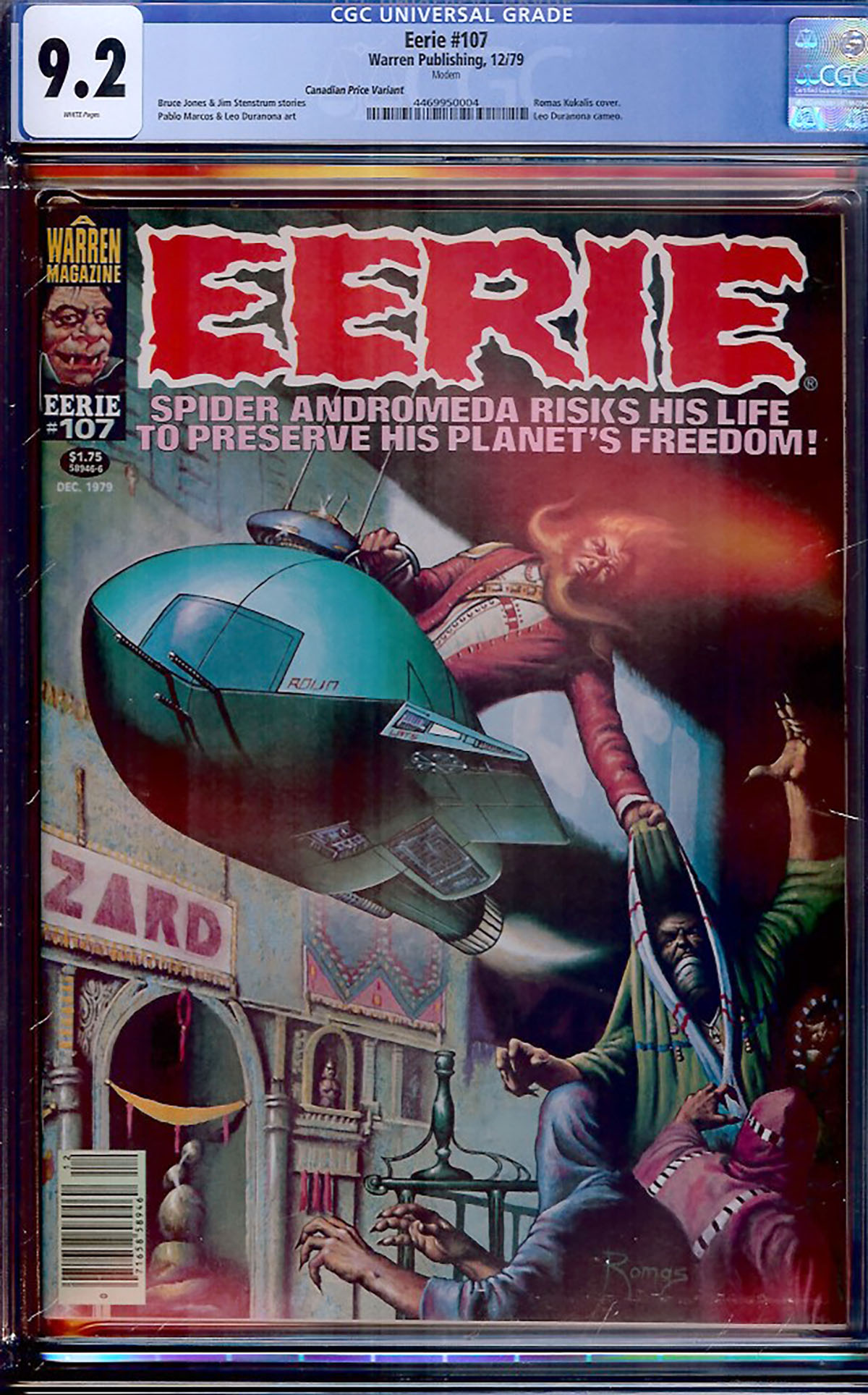 Eerie #107 CGC 9.2 w Canadian Price Variant