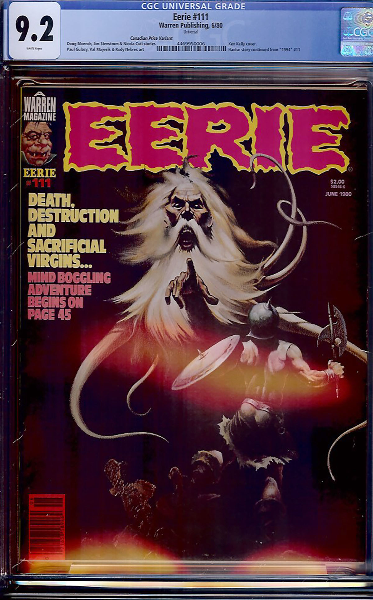 Eerie #111 CGC 9.2 w Canadian Price Variant