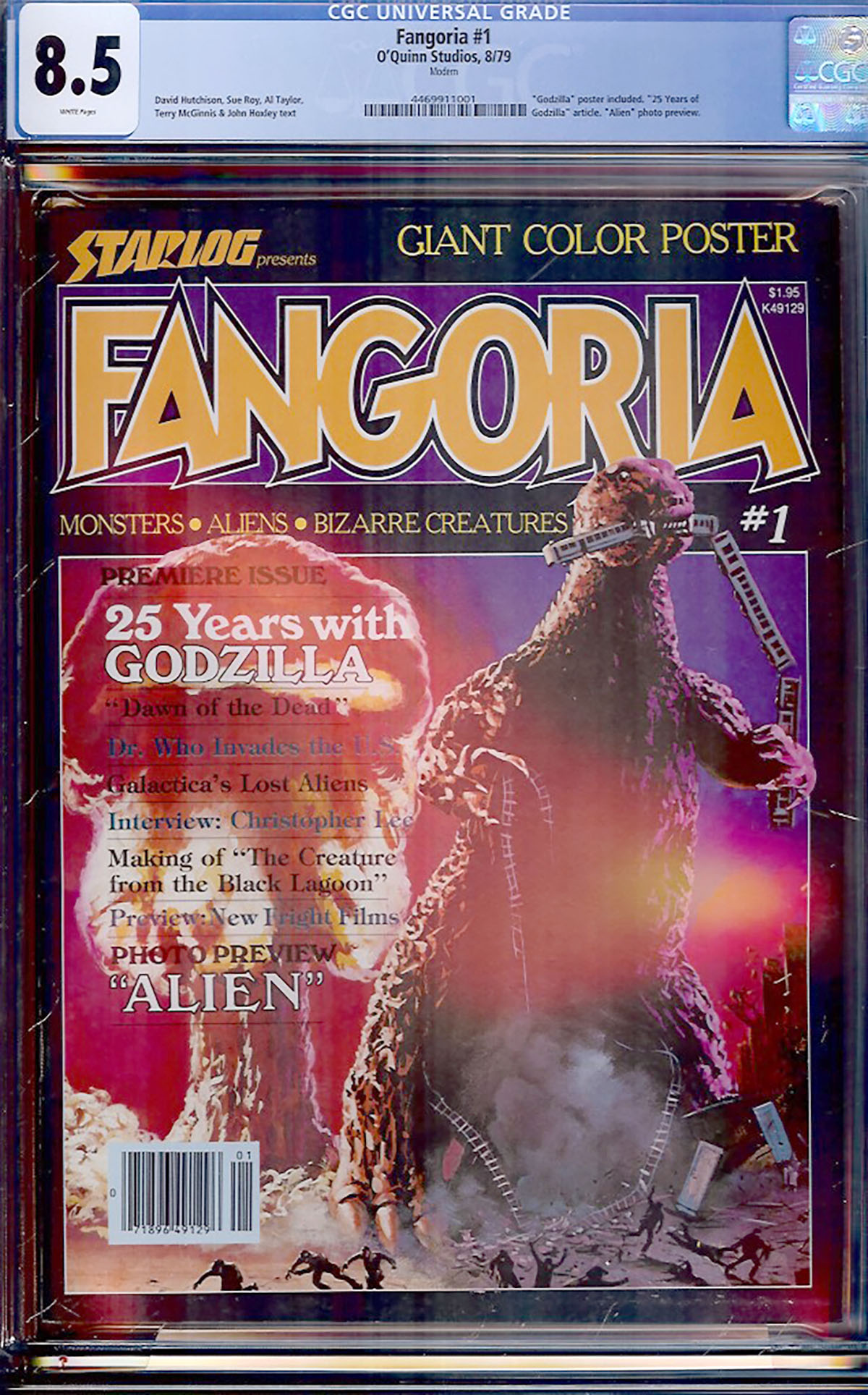 Fangoria #1 CGC 8.5 w