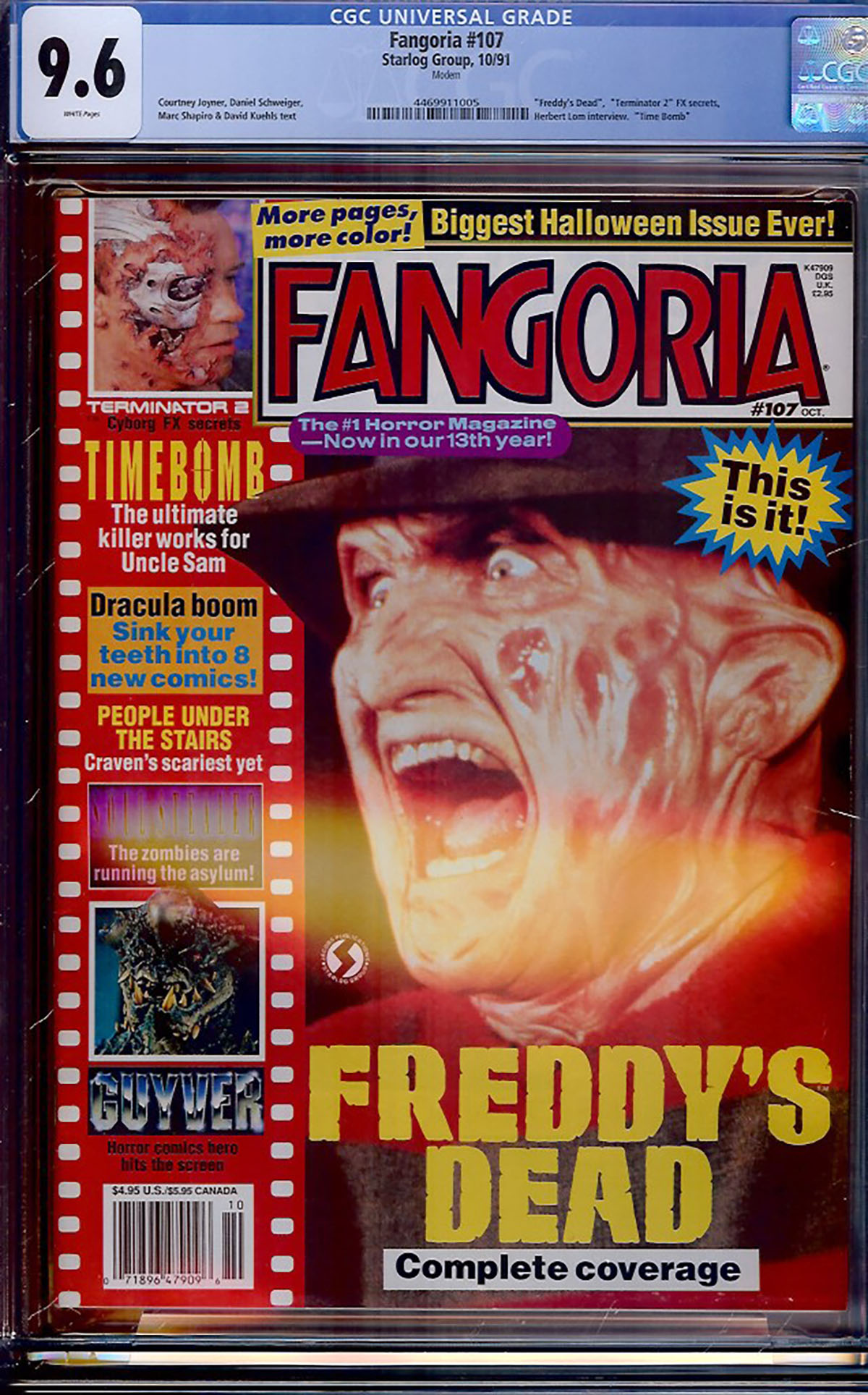 Fangoria #107 CGC 9.6 w