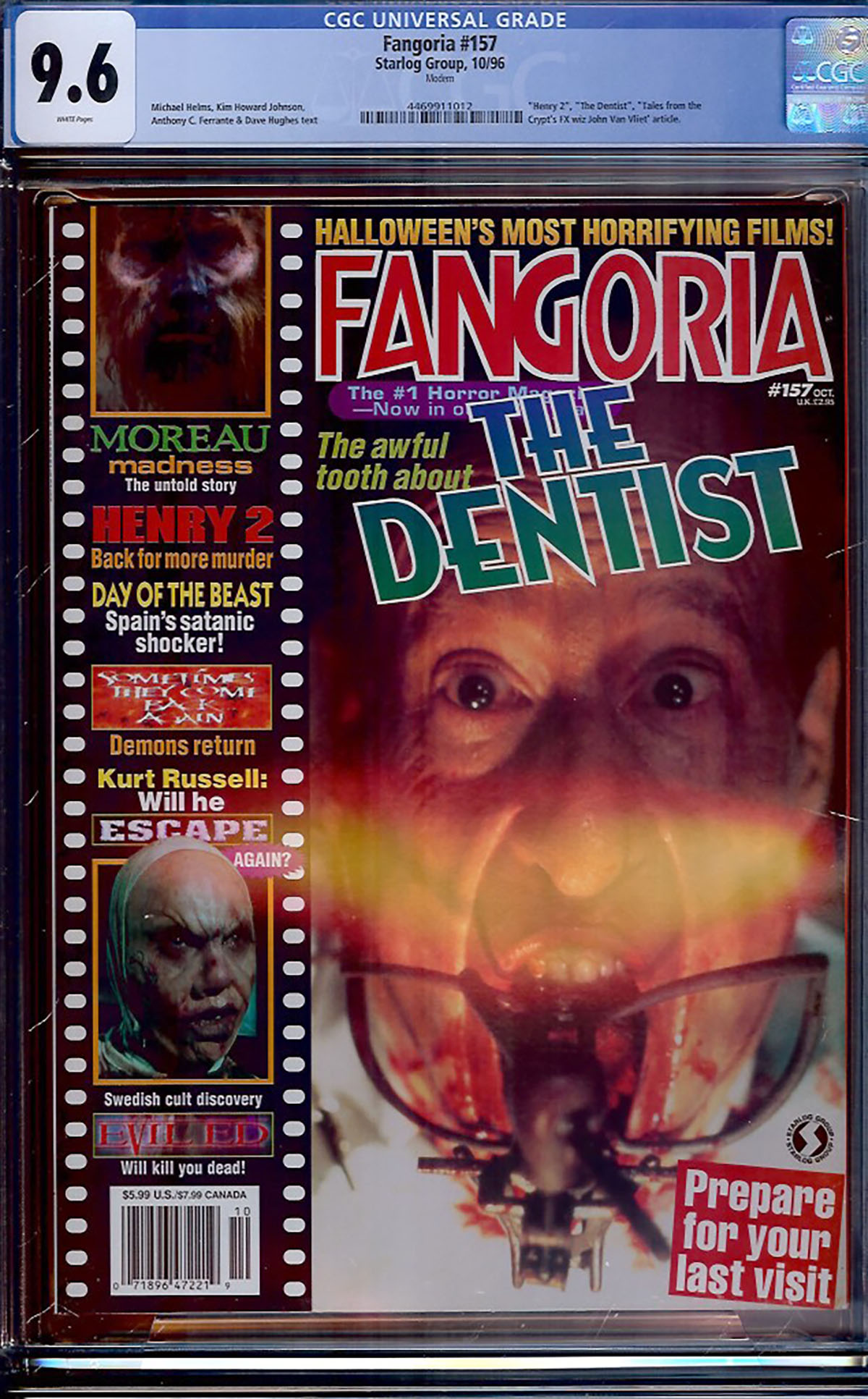 Fangoria #157 CGC 9.6 w