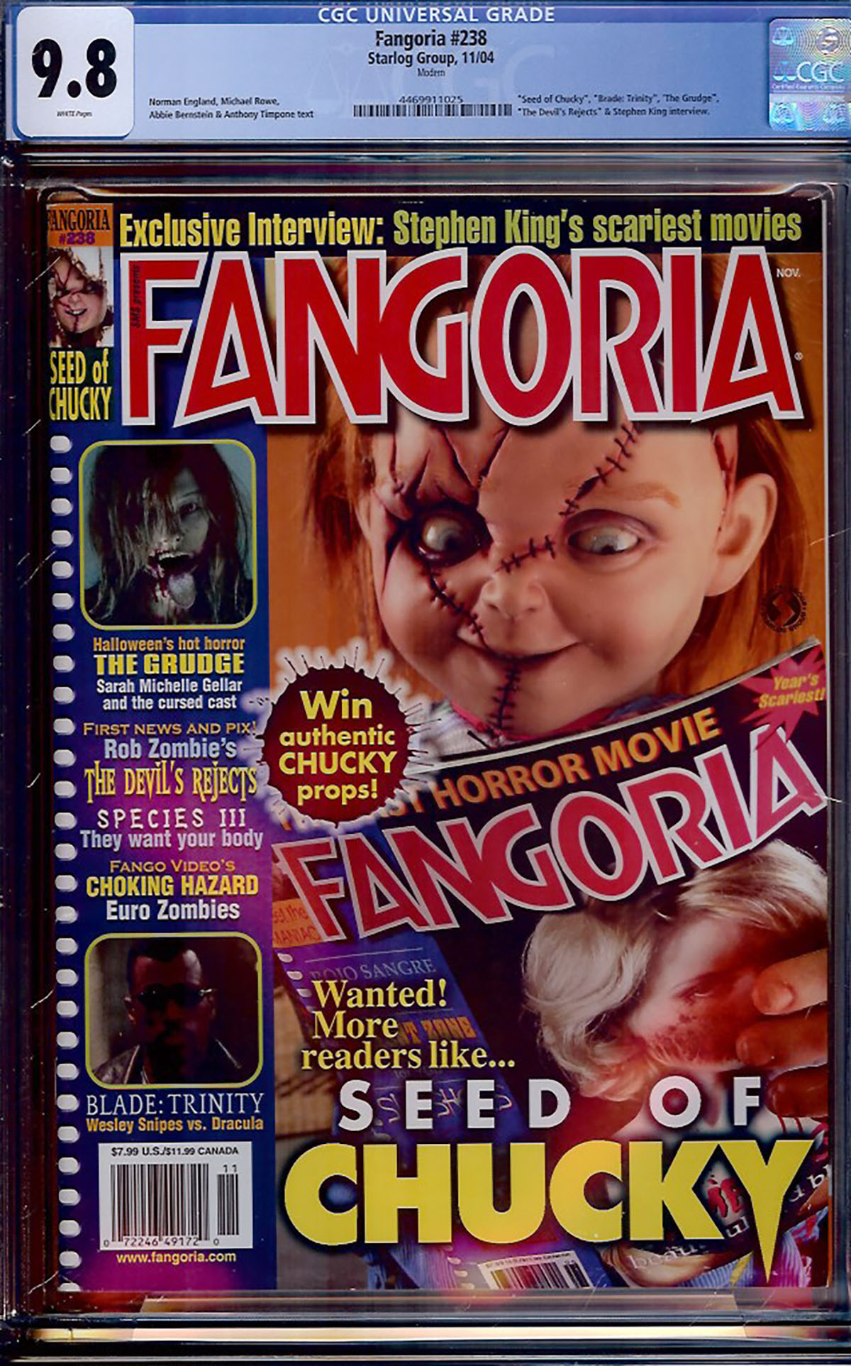 Fangoria #238 CGC 9.8 w