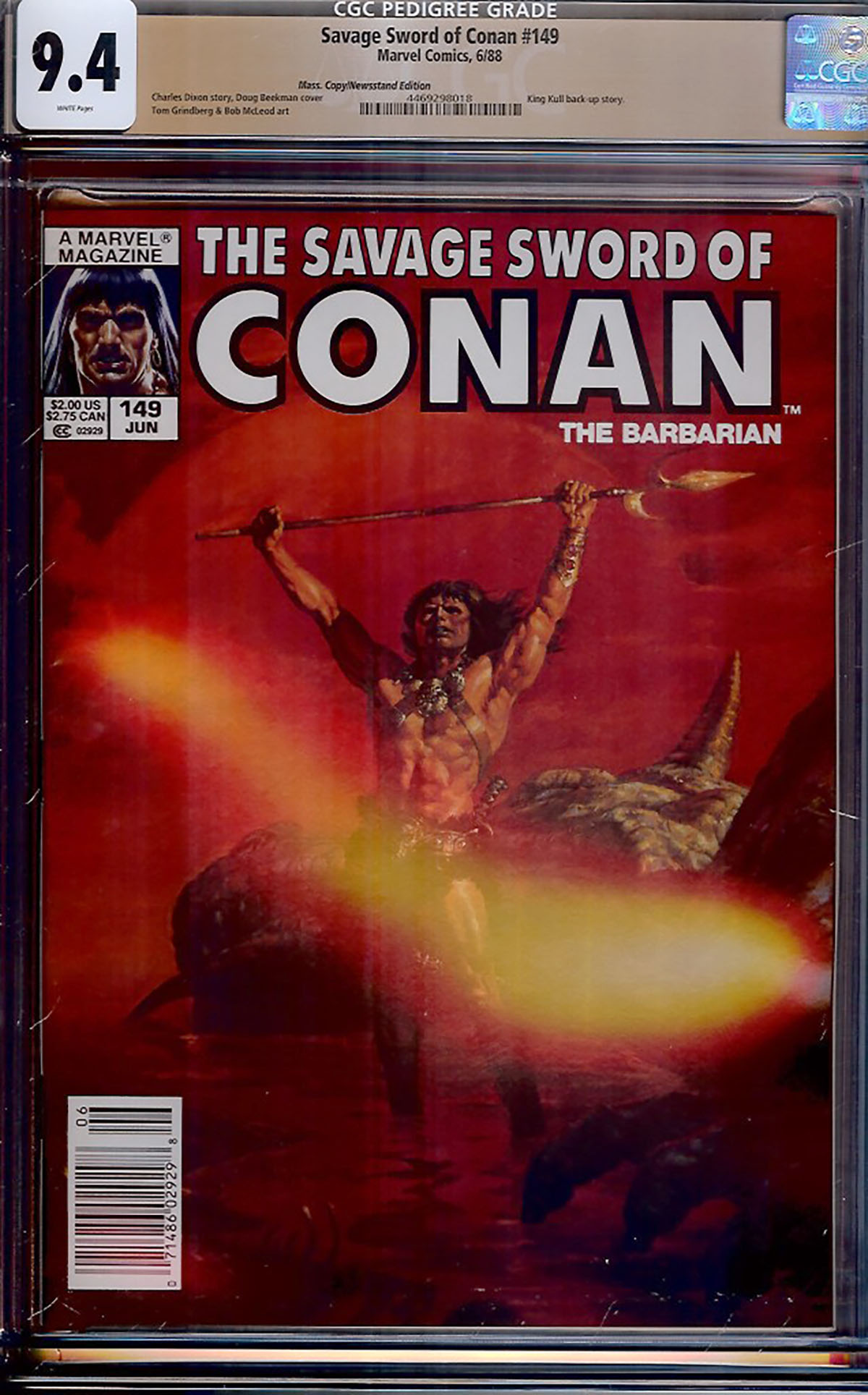 Savage Sword of Conan #149 CGC 9.4 w Mass. Copy