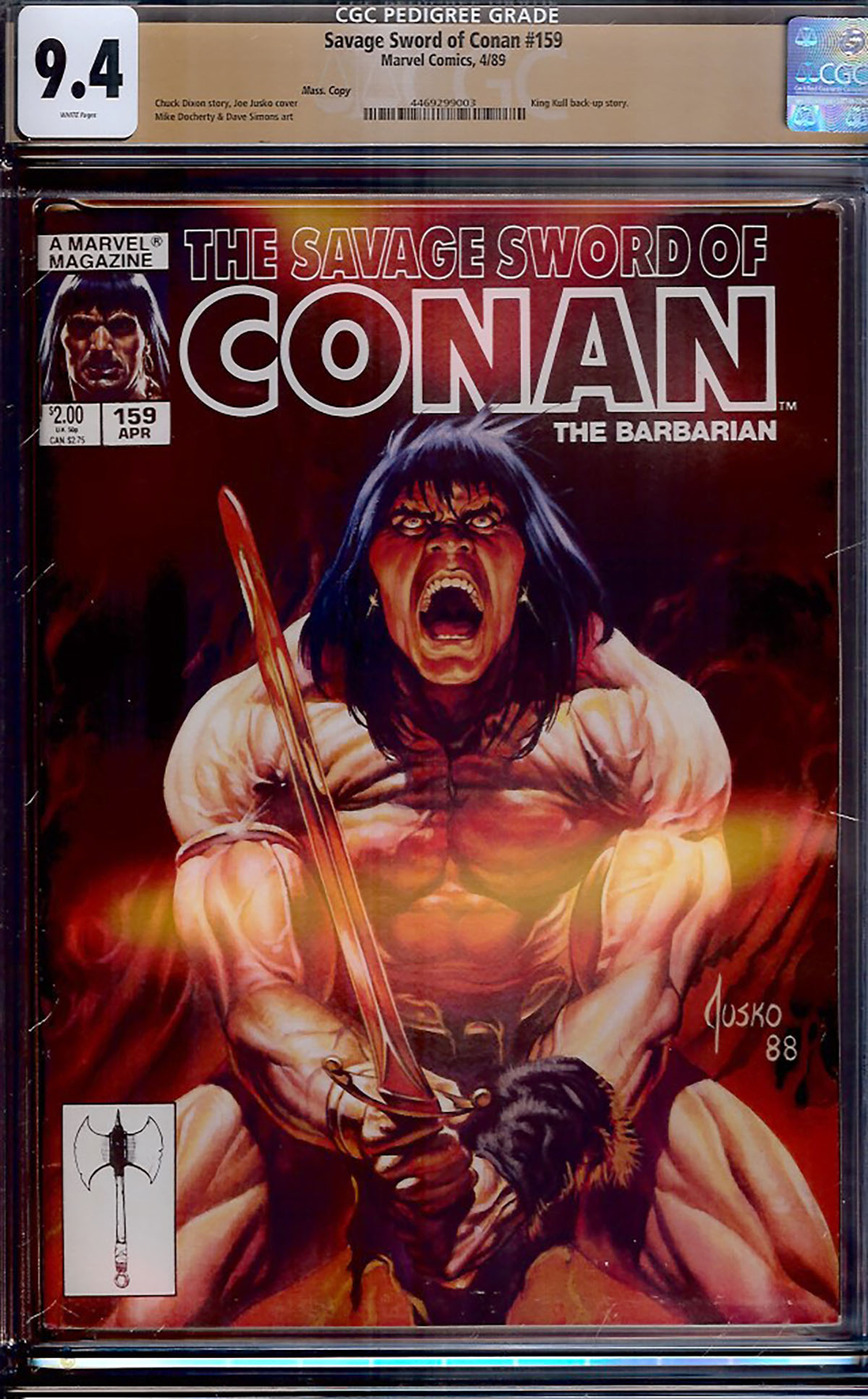 Savage Sword of Conan #159 CGC 9.4 w Mass. Copy