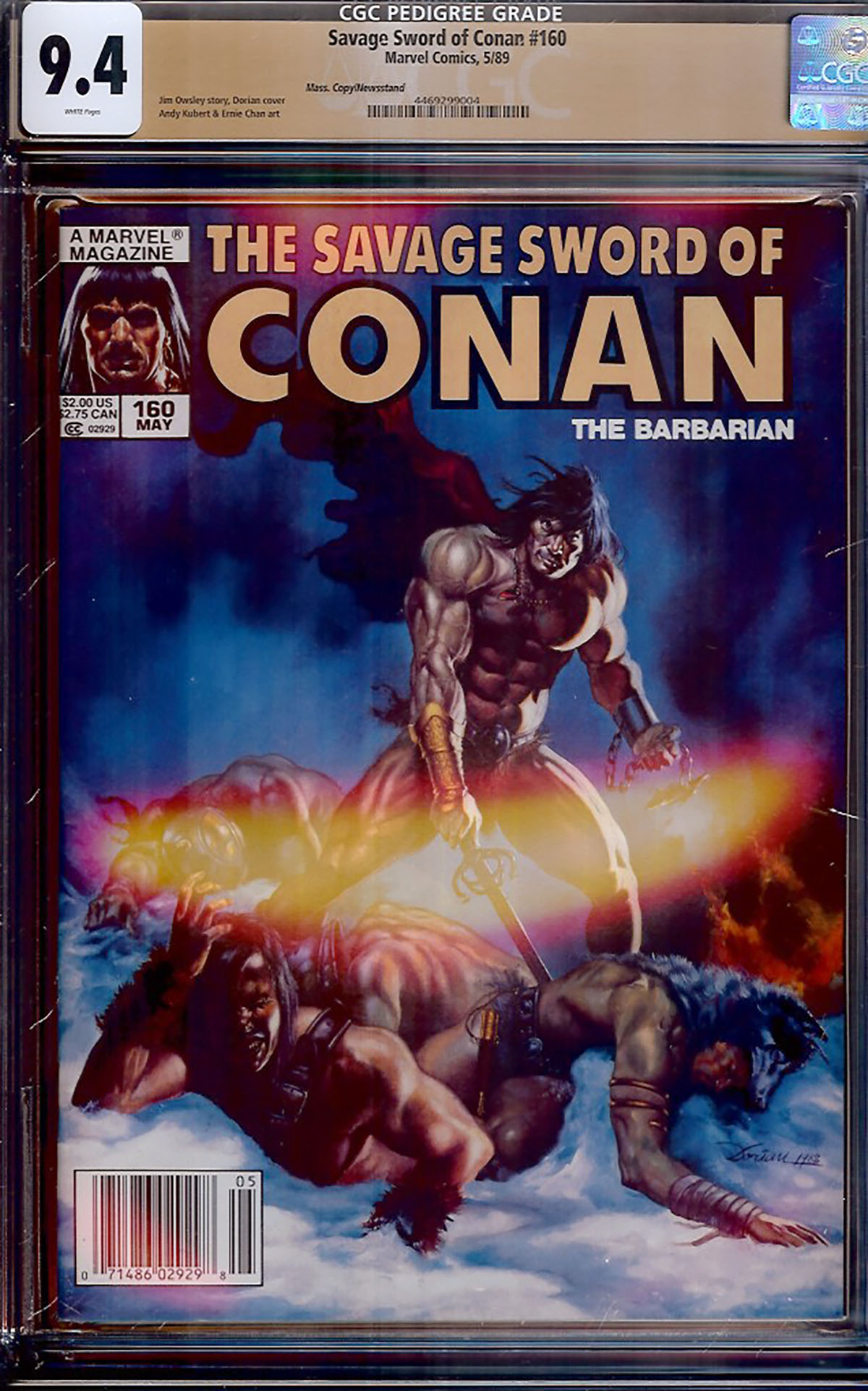 Savage Sword of Conan #160 CGC 9.4 w Mass. Copy