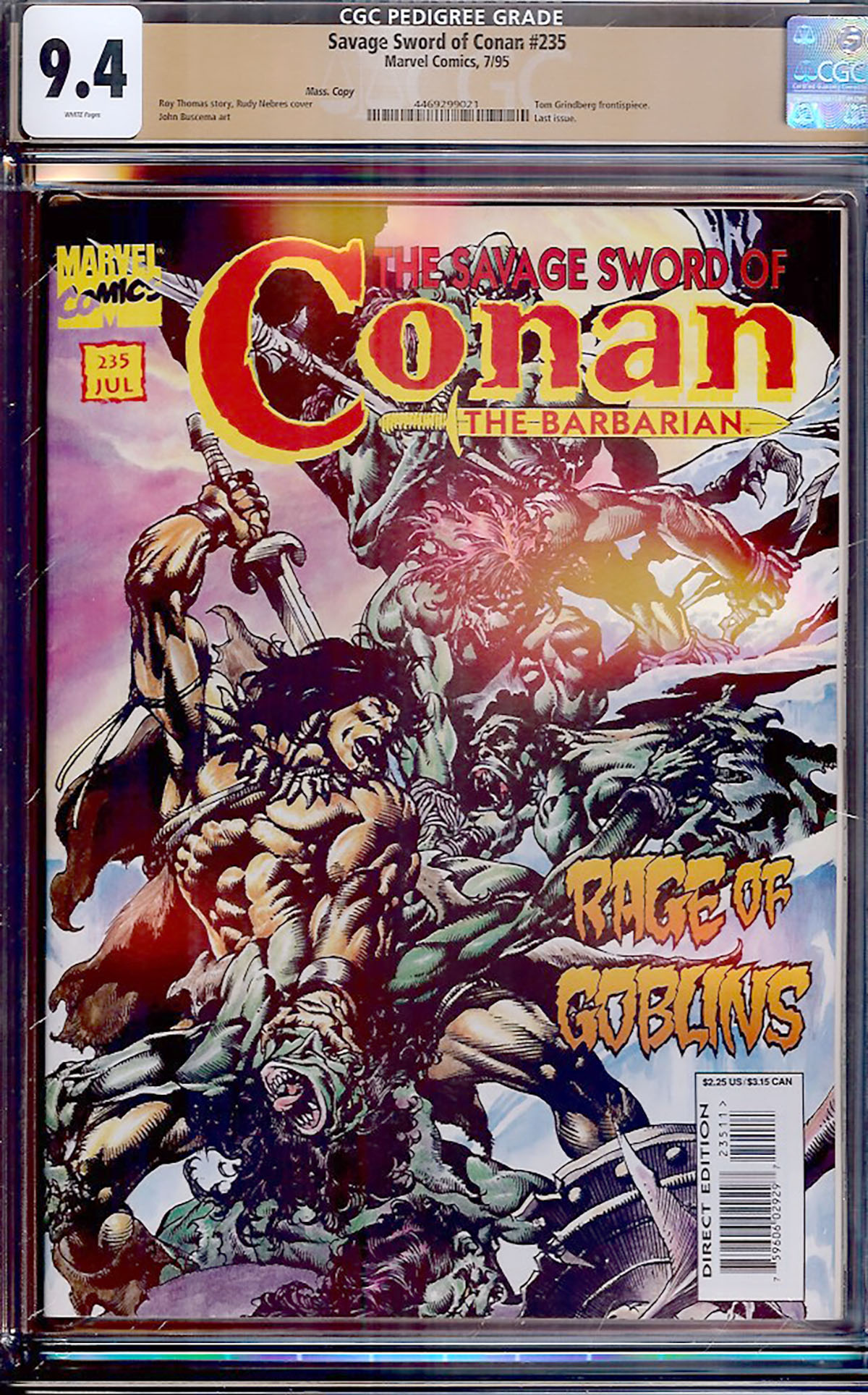 Savage Sword of Conan #235 CGC 9.4 w Mass. Copy