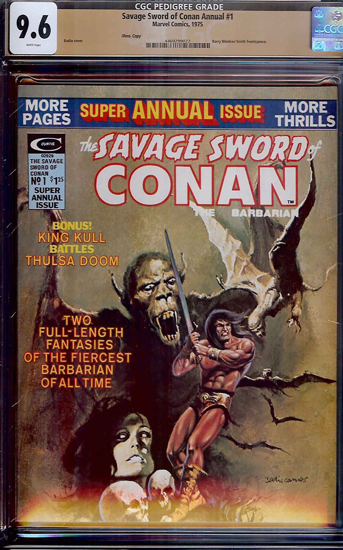 Savage Sword of Conan Annual #1 CGC 9.6 w Mass. Copy