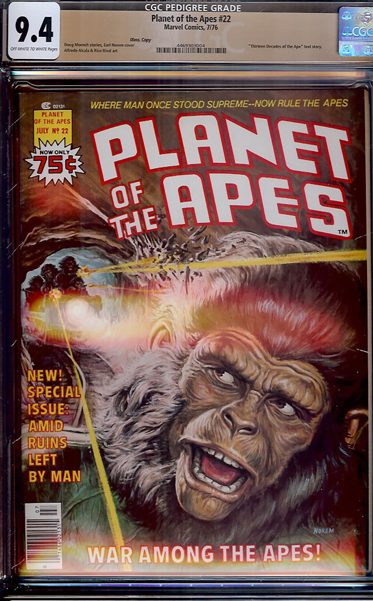 Planet of the Apes #22 CGC 9.4 ow/w Mass. Copy