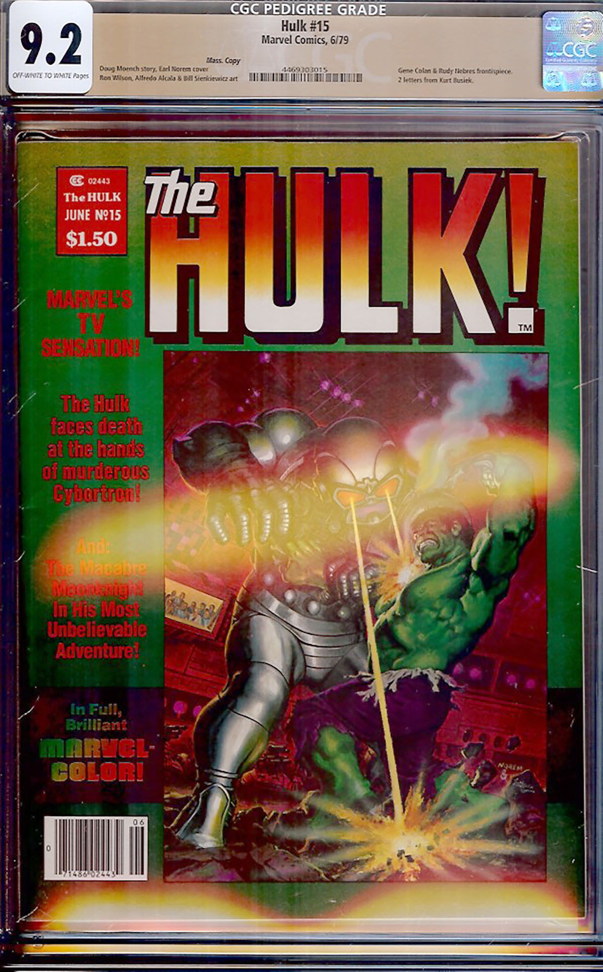 Hulk #15 CGC 9.2 ow/w Mass. Copy