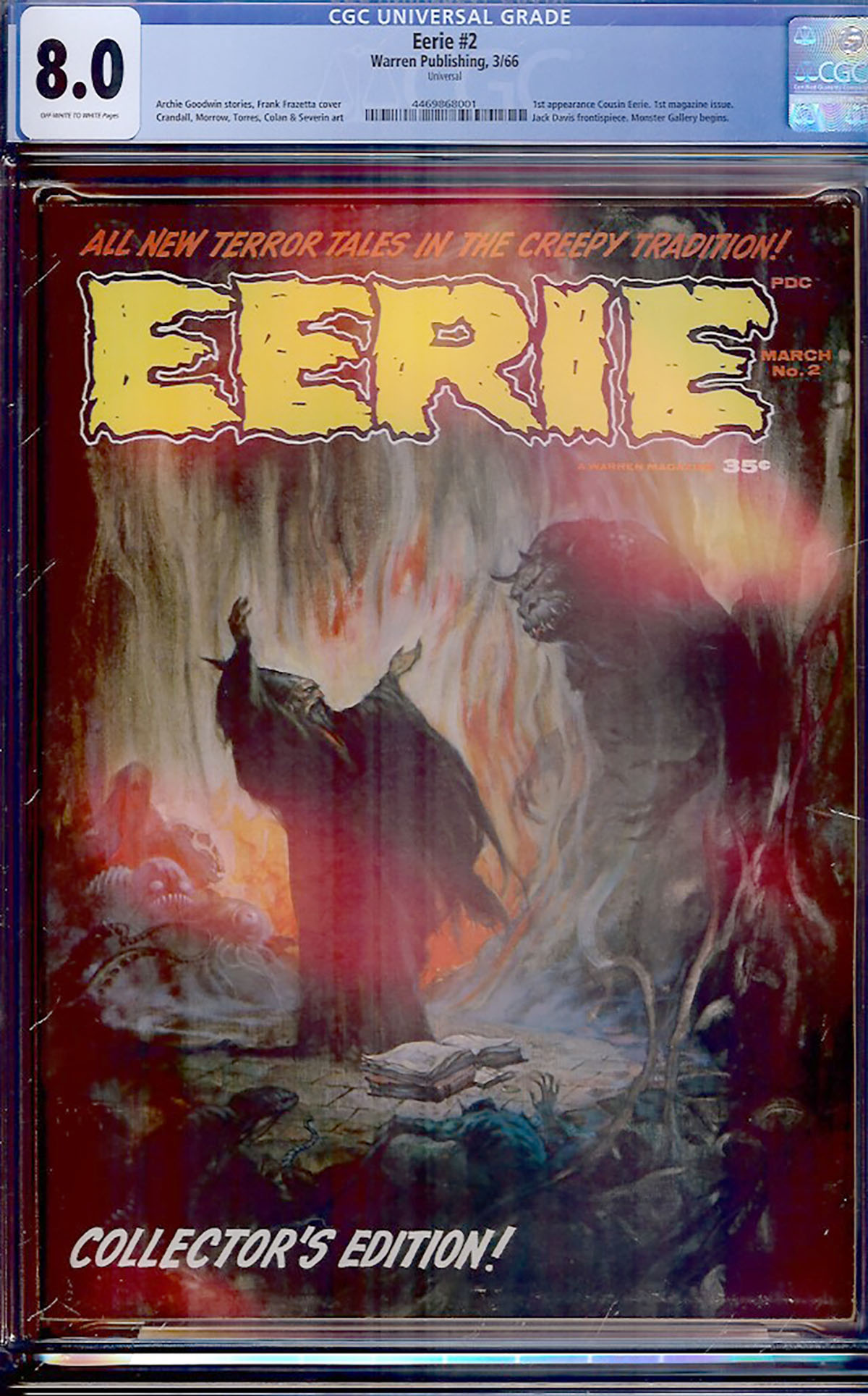 Eerie #2 CGC 8.0 ow/w