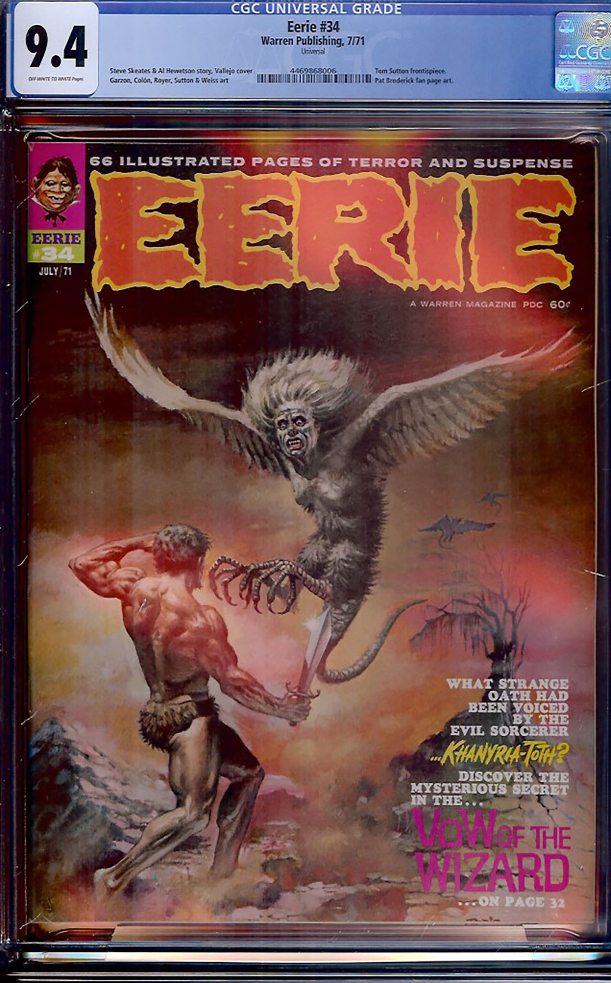 Eerie #34 CGC 9.4 ow/w