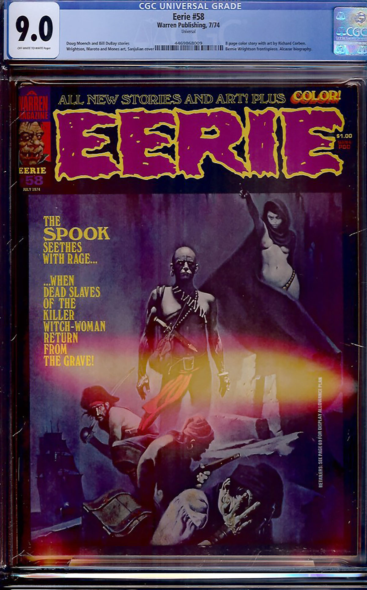 Eerie #58 CGC 9.0 ow/w