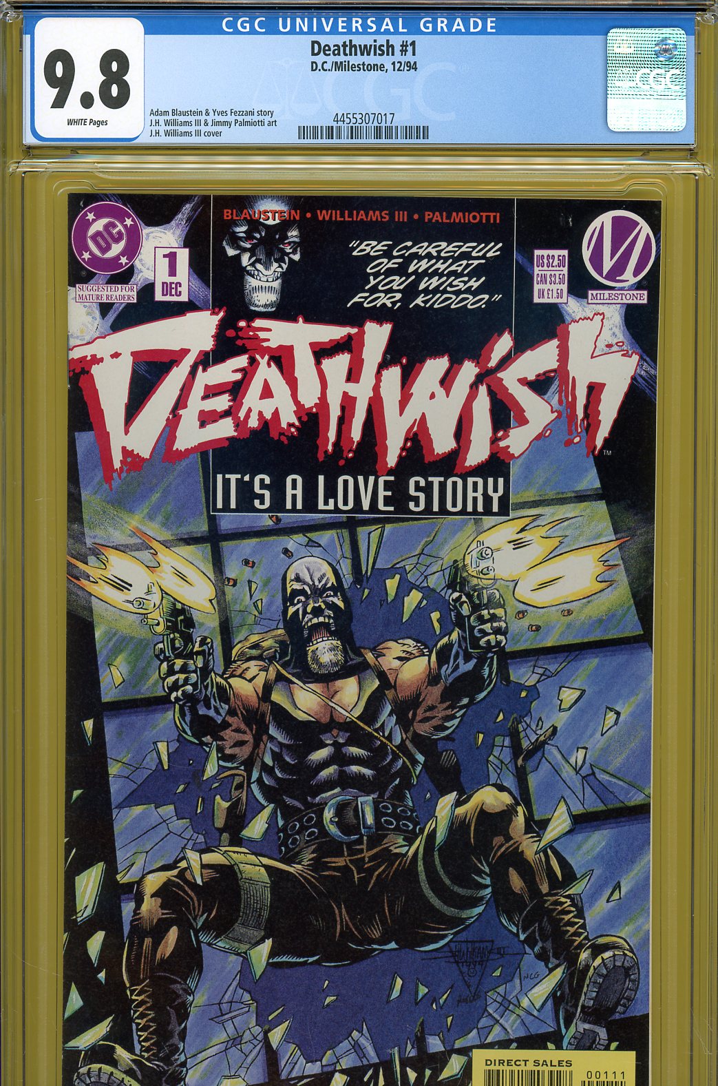 Deathwish #1 CGC 9.8 w