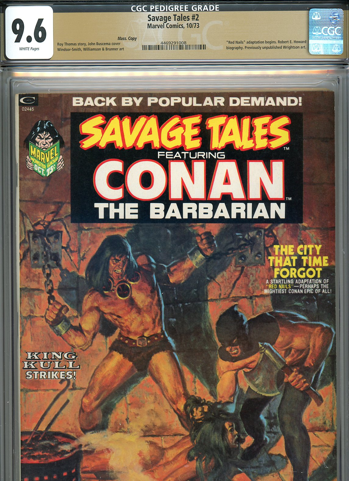 Savage Tales #2 CGC 9.6 w Mass. Copy