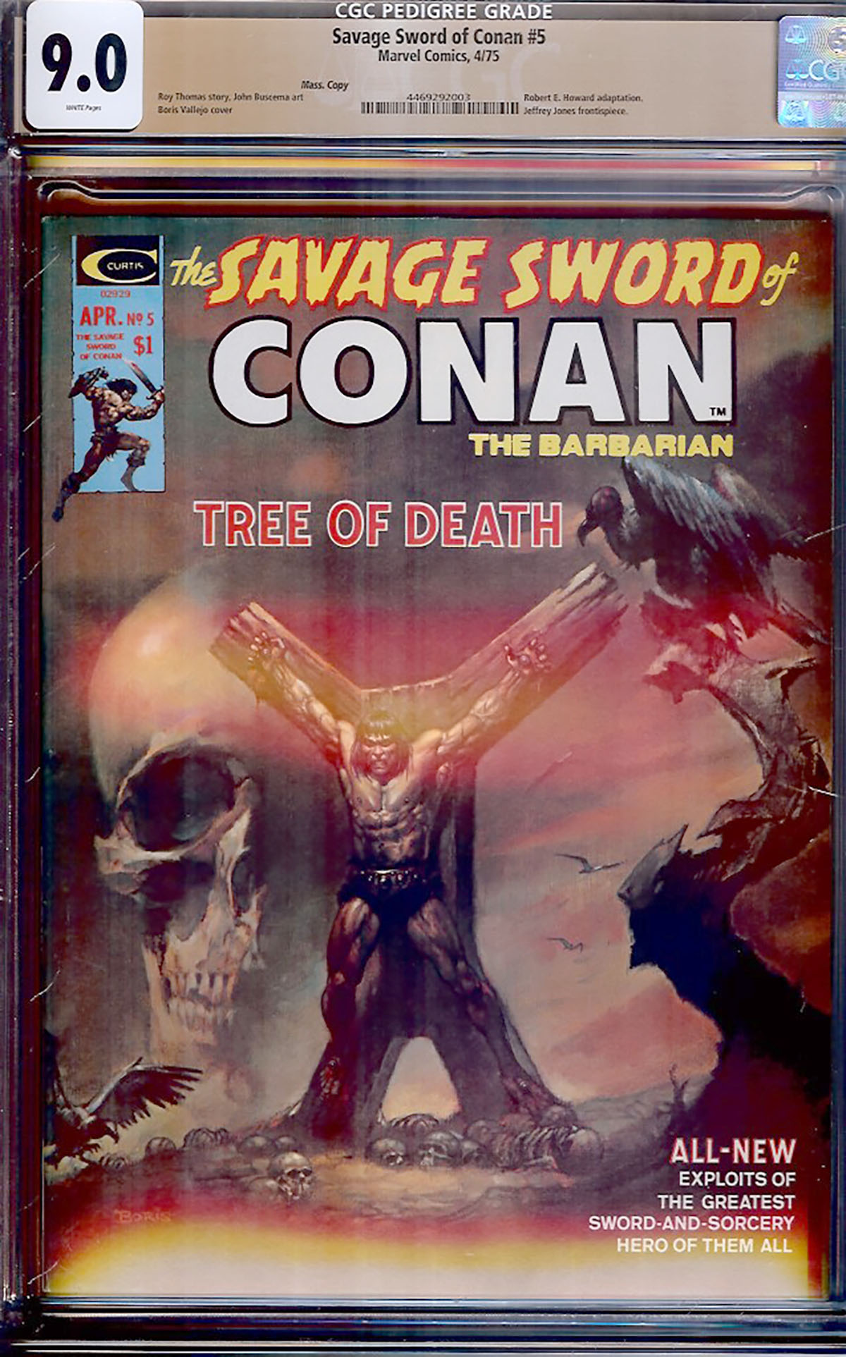 Savage Sword of Conan #5 CGC 9.0 w Mass. Copy