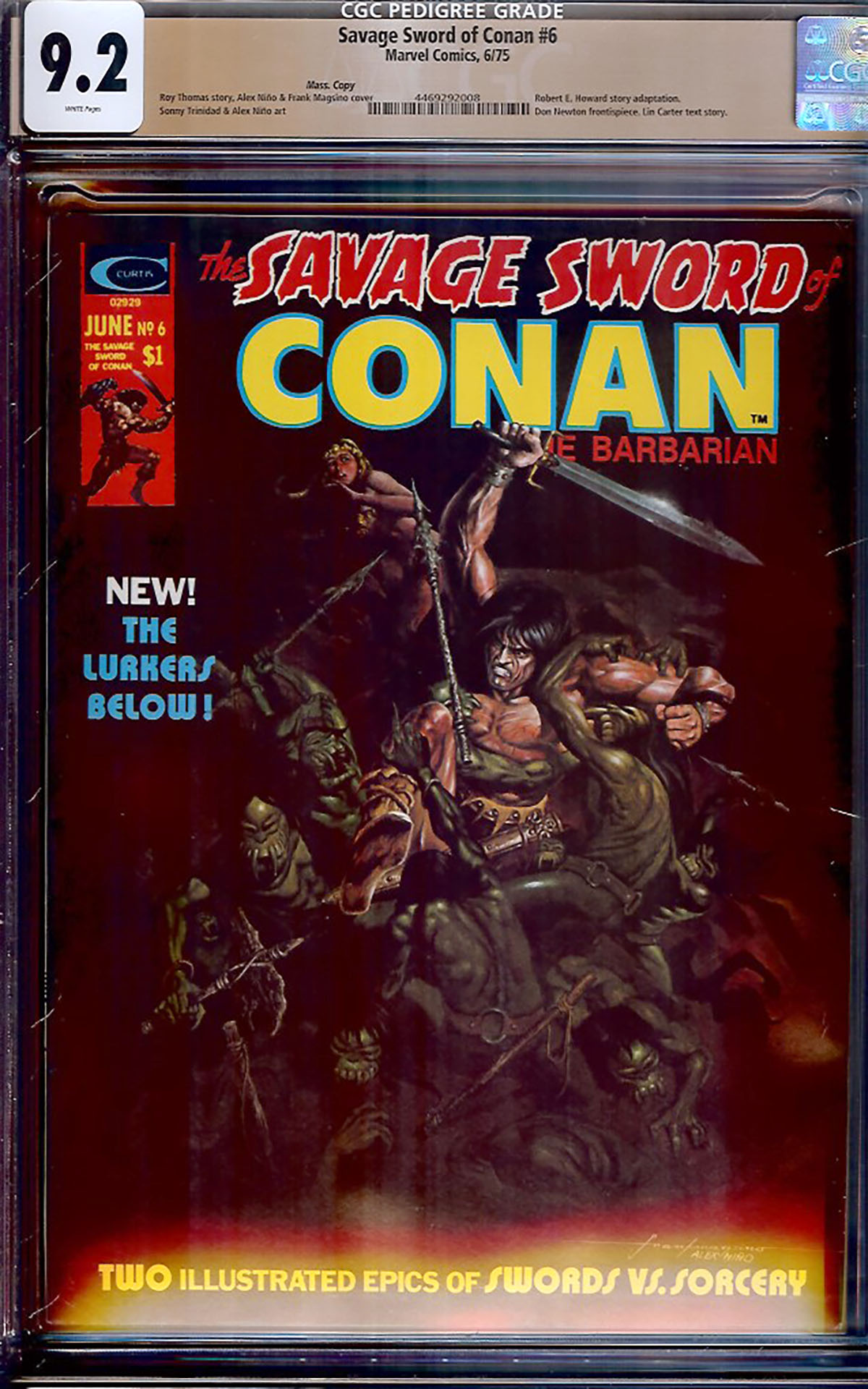 Savage Sword of Conan #6 CGC 9.2 w Mass. Copy