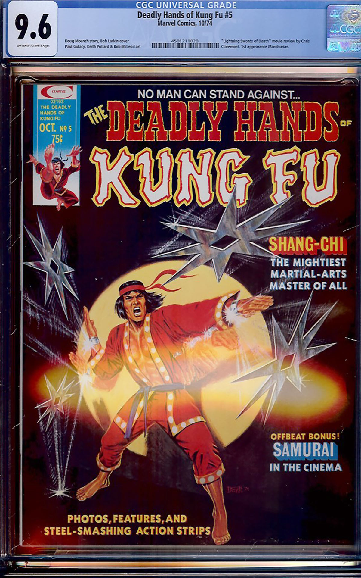 Deadly Hands of Kung Fu #5 CGC 9.6 ow/w