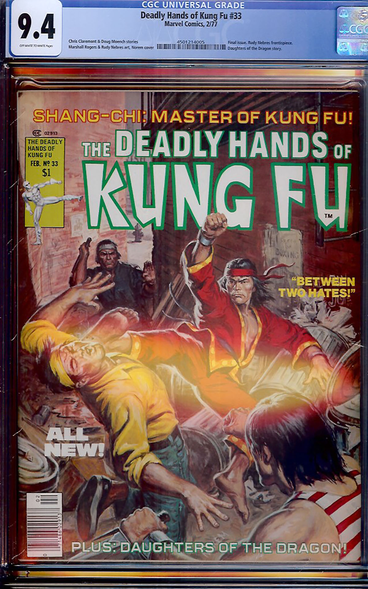 Deadly Hands of Kung Fu #33 CGC 9.4 ow/w