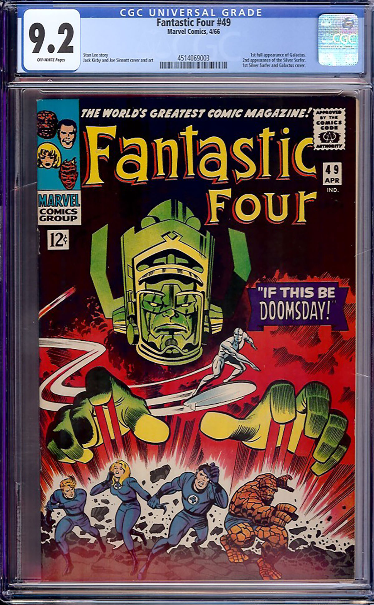 Fantastic Four #49 CGC 9.2 ow